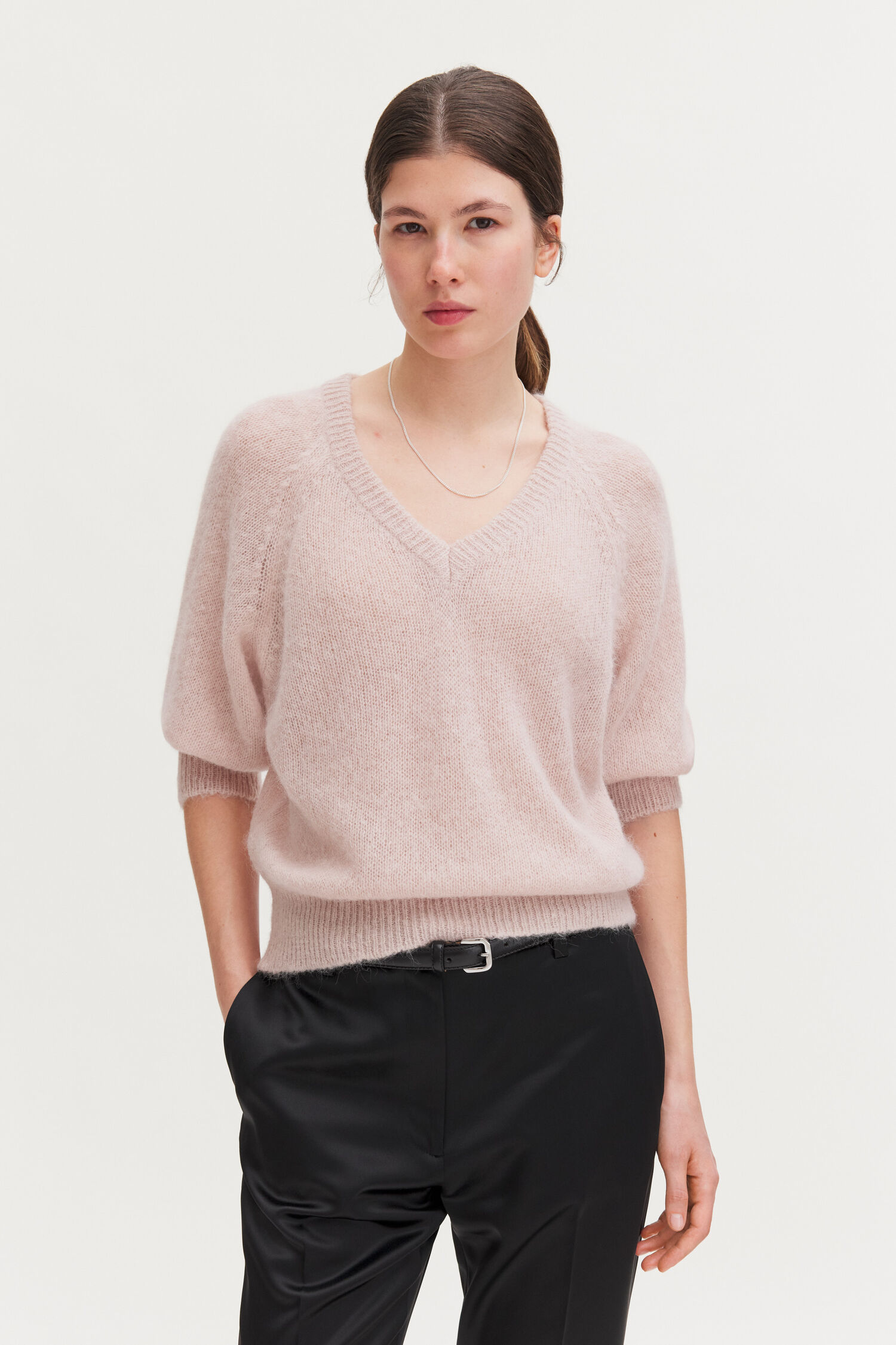 Light Alpaca V-Neck Sweater
