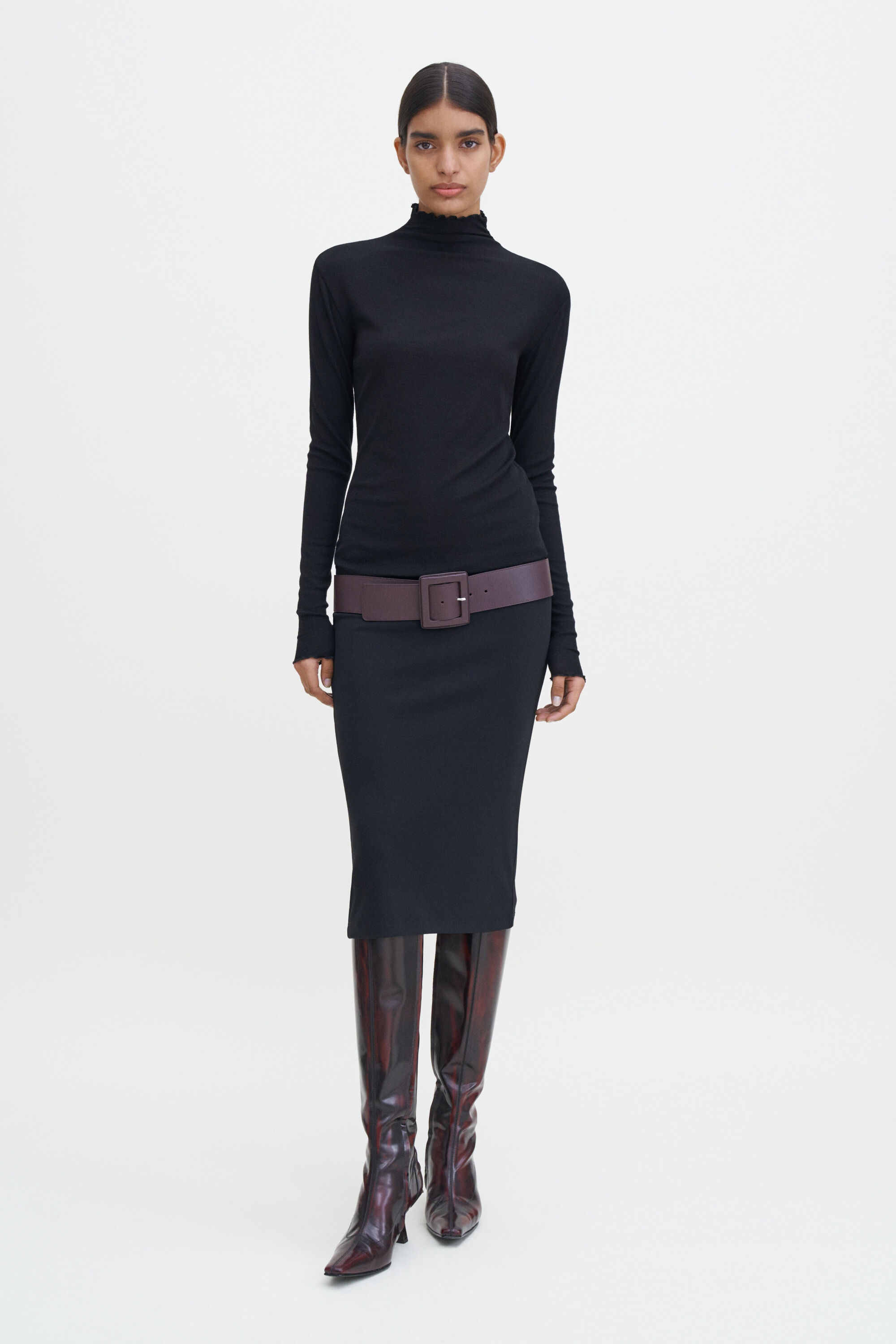 FILIPPA K 298581433 関税送料込 Sheer Wool Mock Top - Black | Filippa K