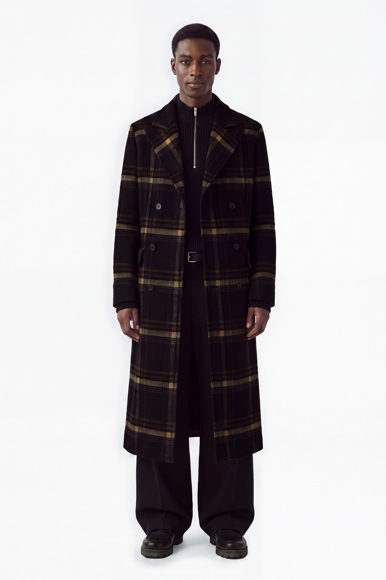 Damian Check Wool Coat