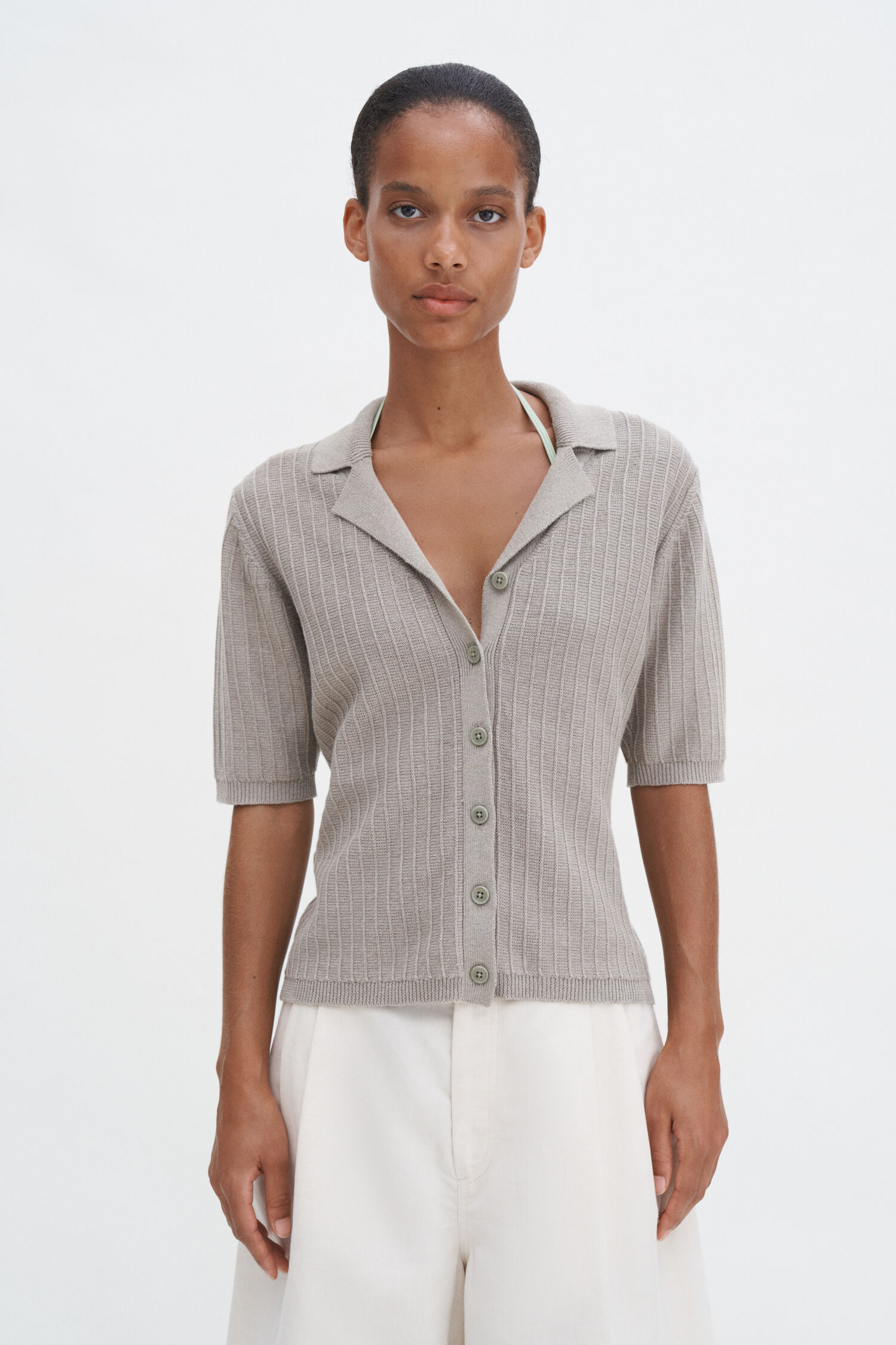 Shortsleeve Collar Cardigan