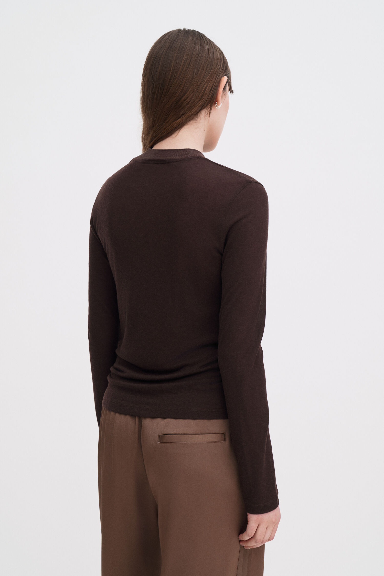 Lyocell Cashmere Mock Neck Top