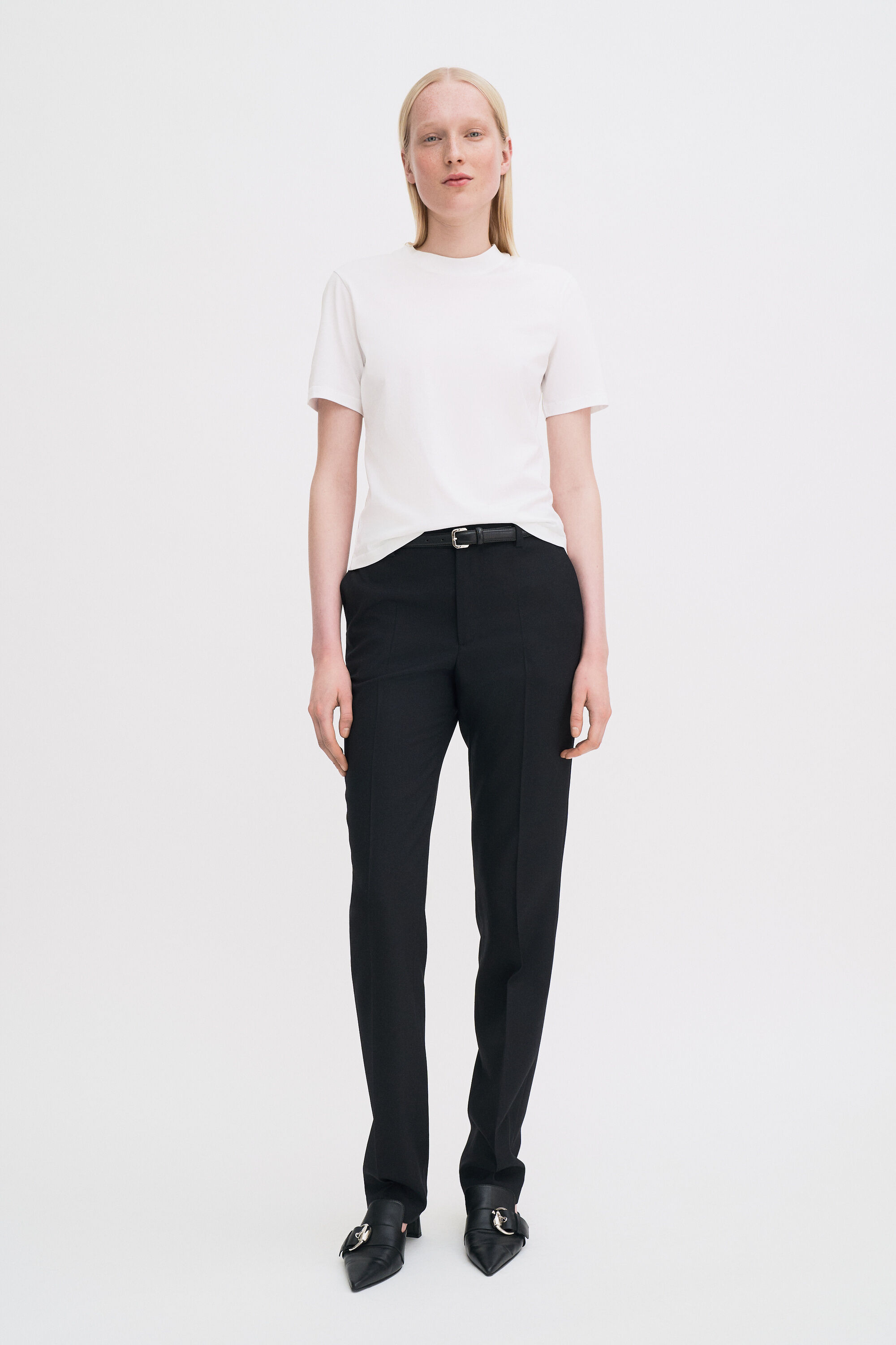 Mock Neck Tee - White | FILIPPA K