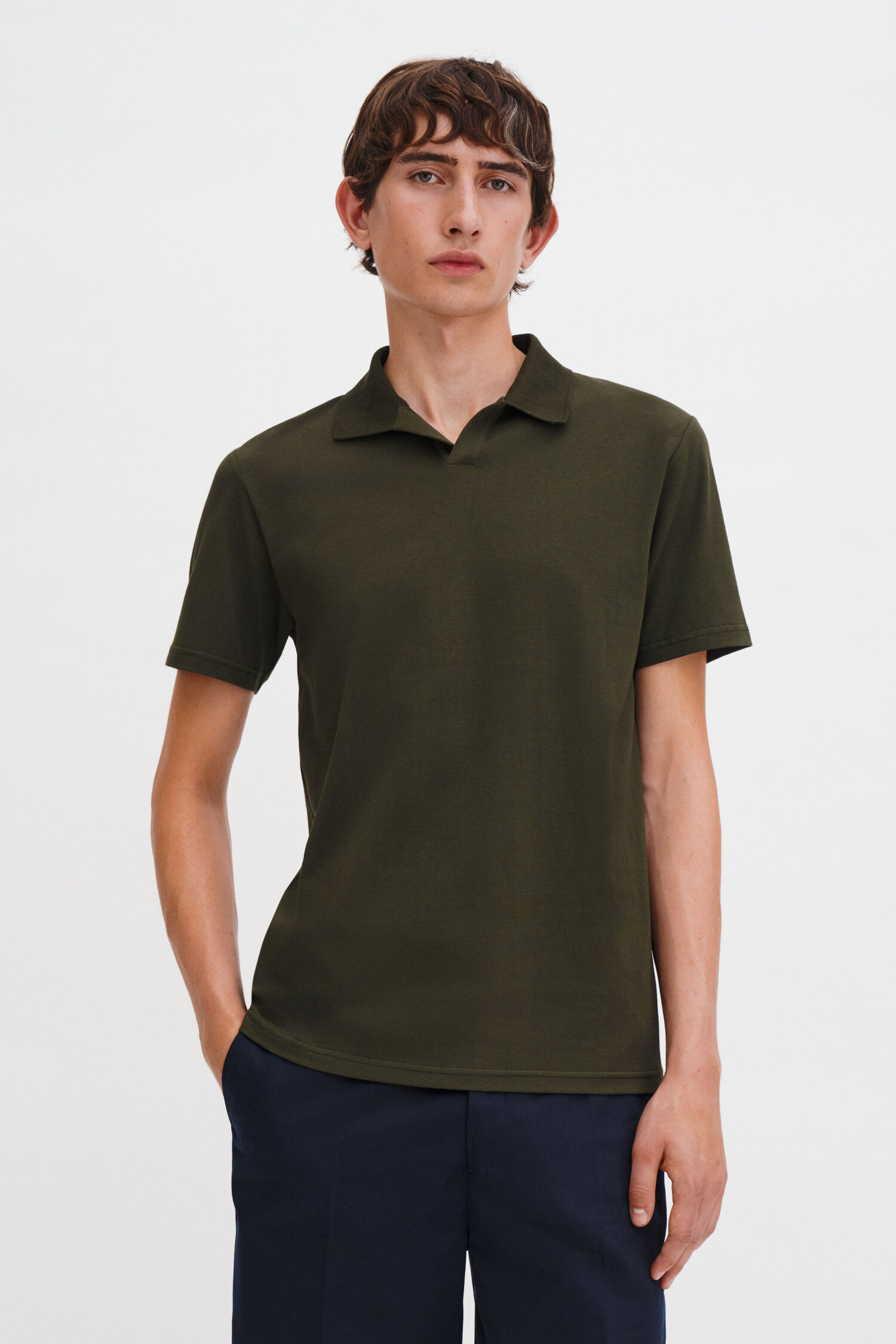 Stretch Cotton Polo T-Shirt