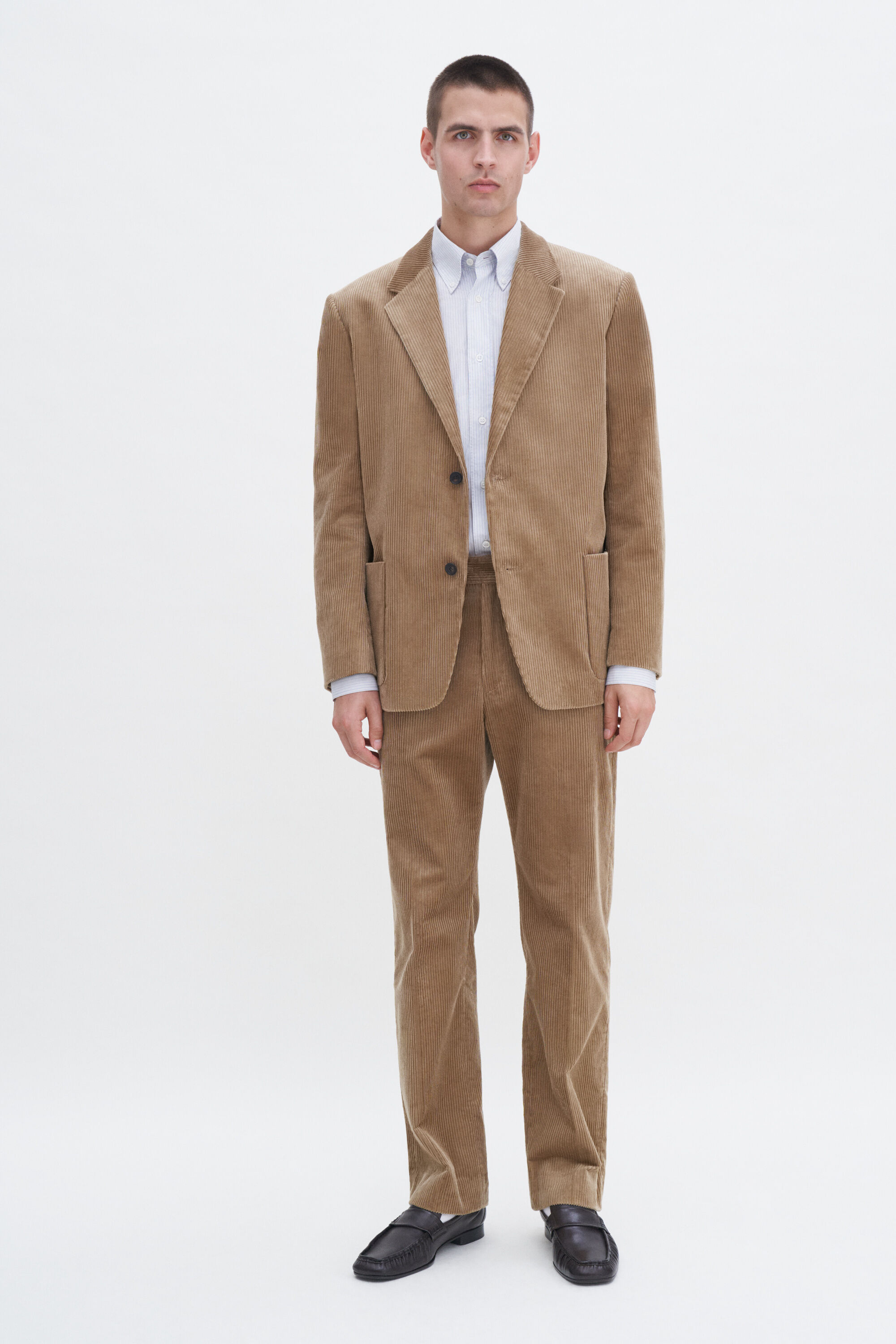 Corduroy Patch Pocket Blazer - Dark Beige | Filippa K