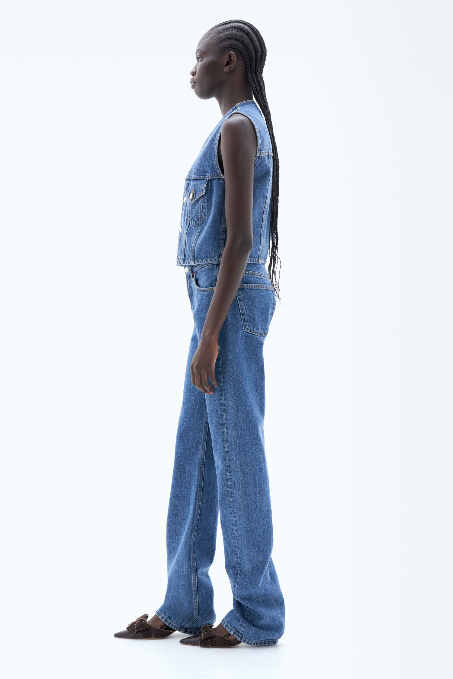 Fitted discount denim vest
