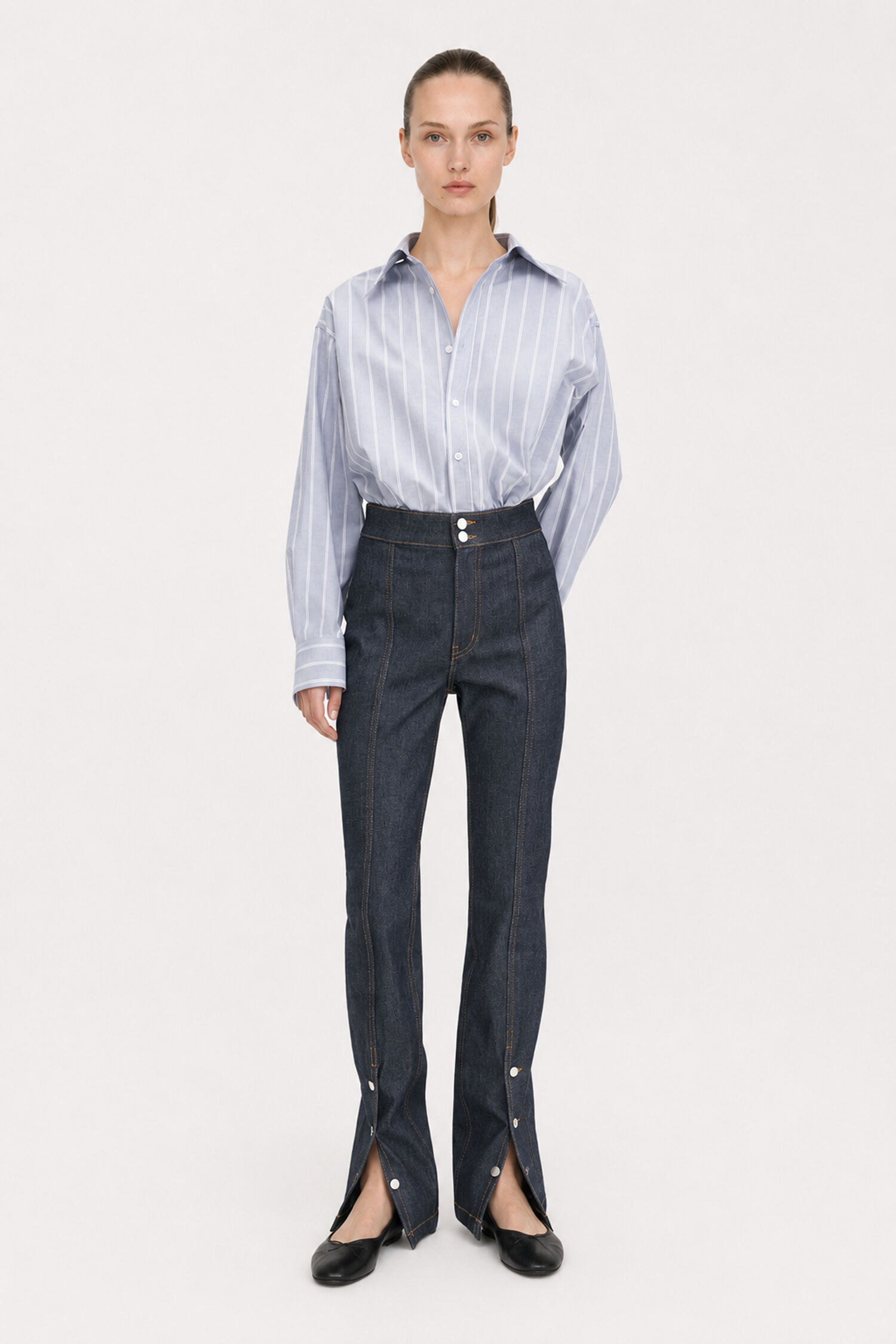 90s Stretch Button Front Jeans