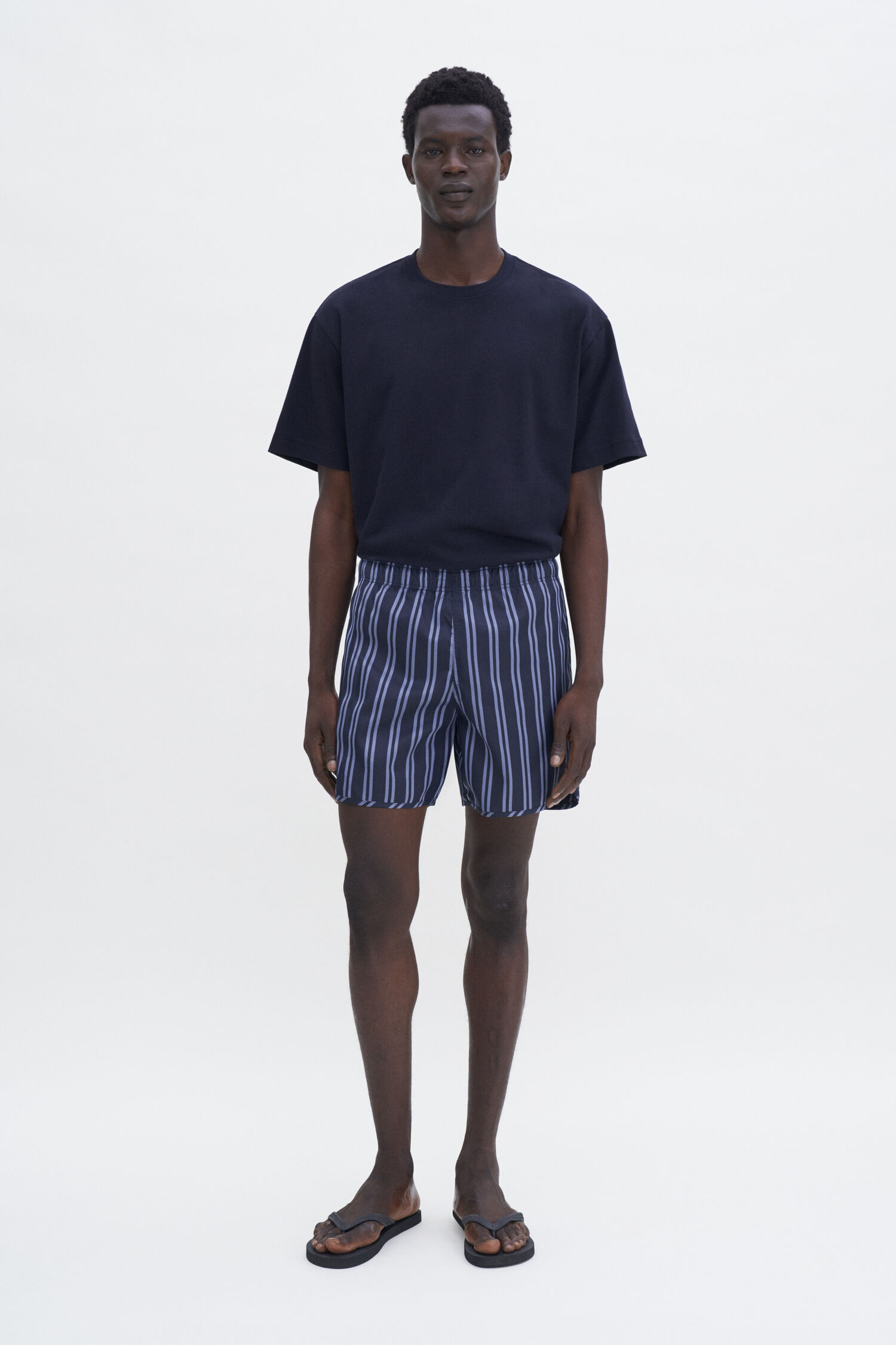 Long Striped Swim Shorts
