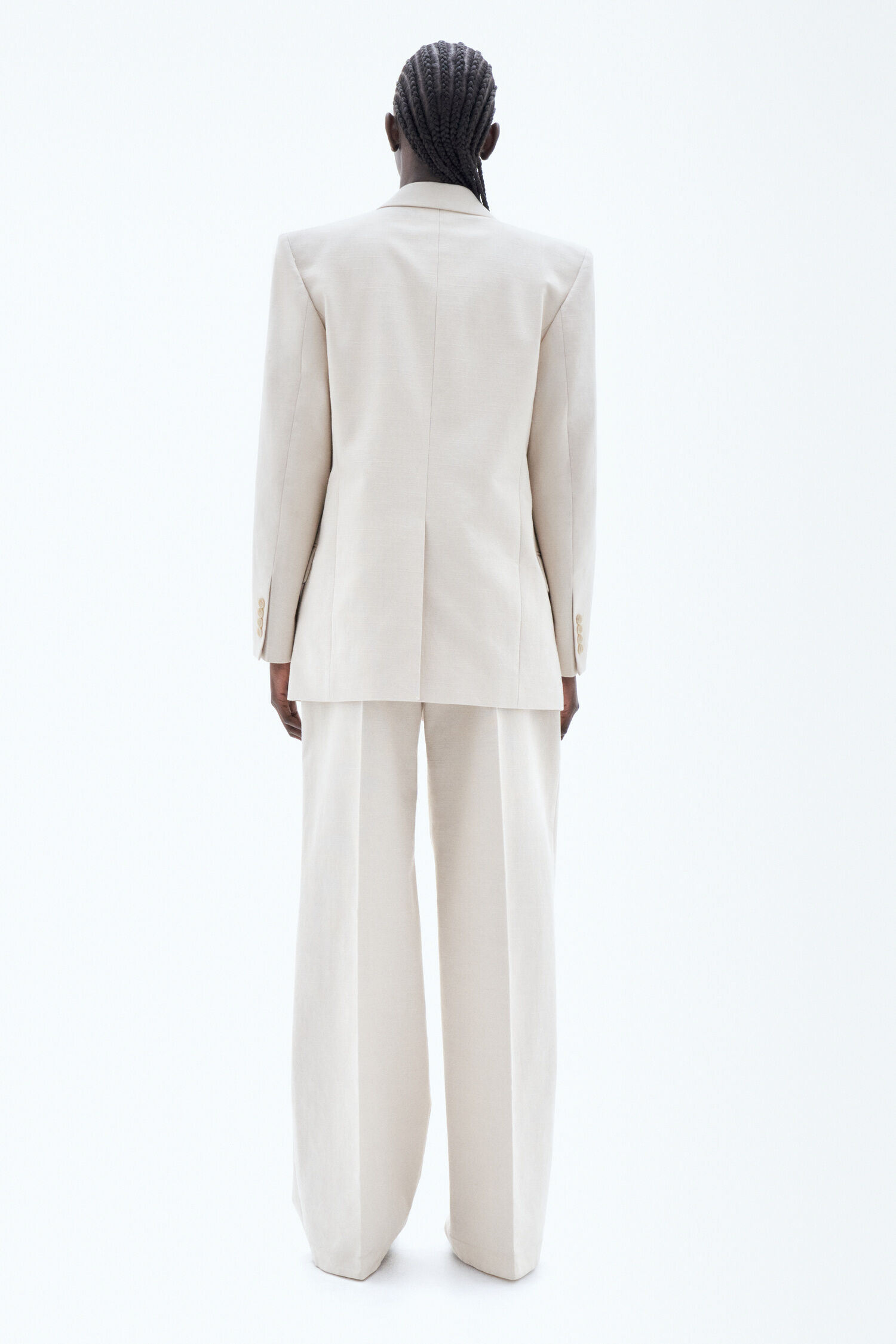 Double Breasted Cotton Linen Blazer