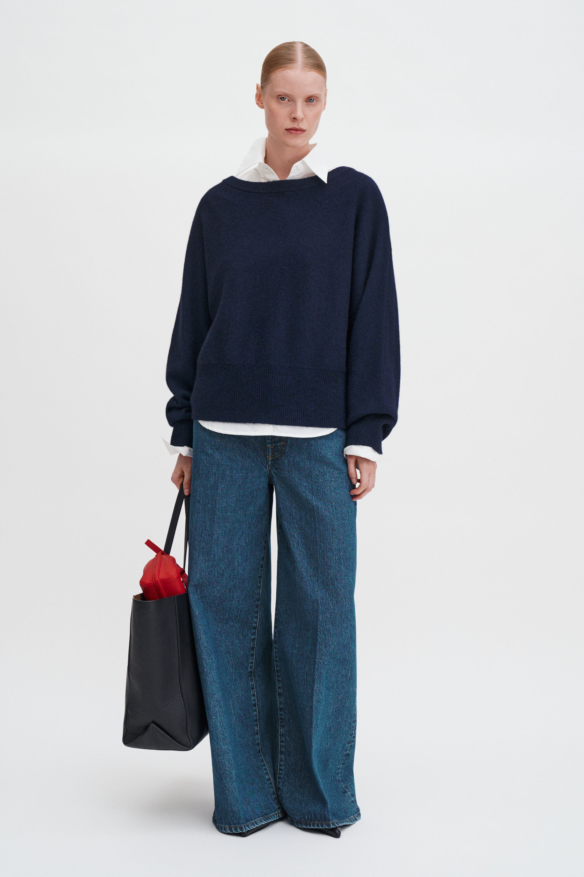 Wool Yak Boatneck Sweater - Navy | FILIPPA K