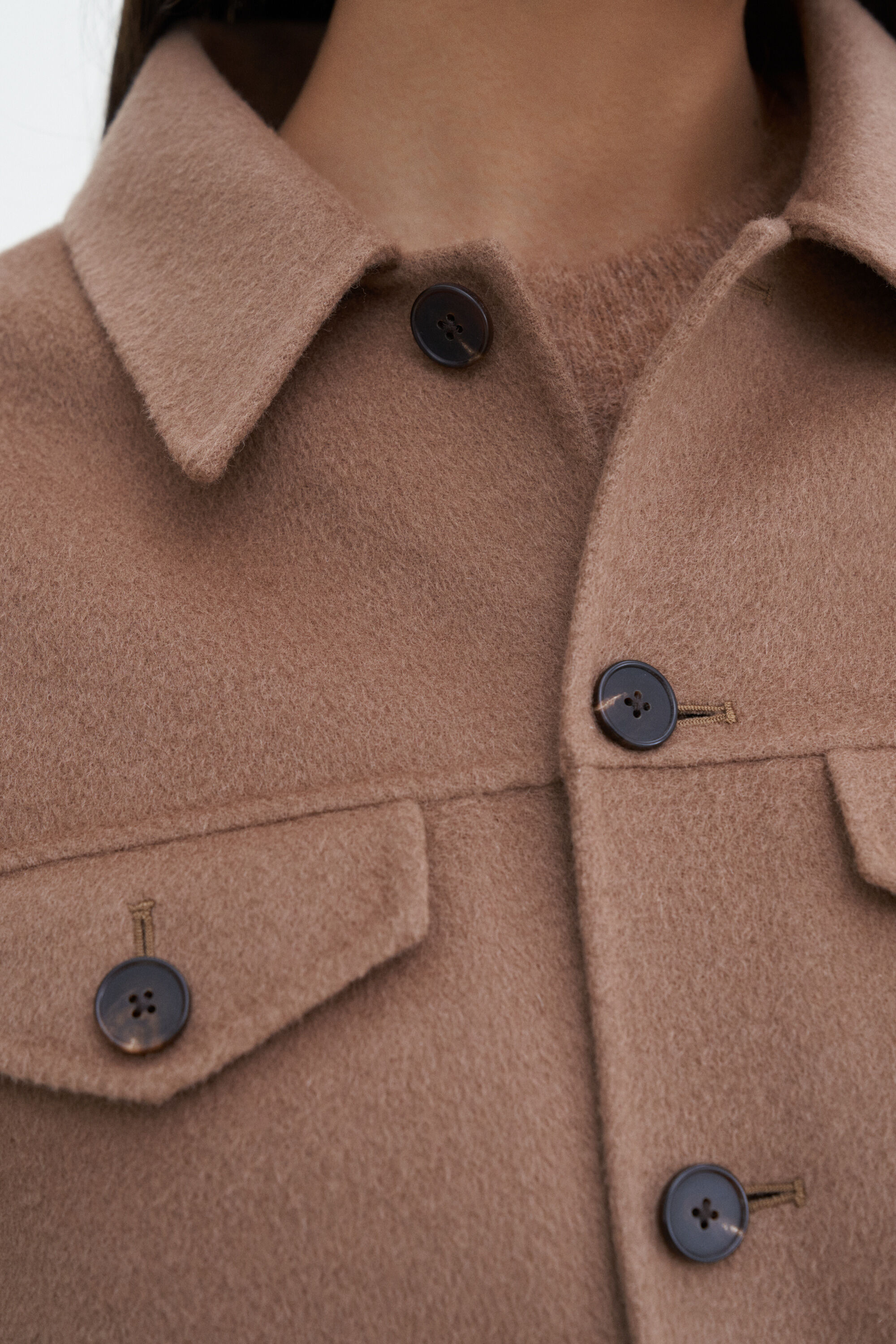 Short Wool Cashmere Jacket - Dark Khaki | Filippa K