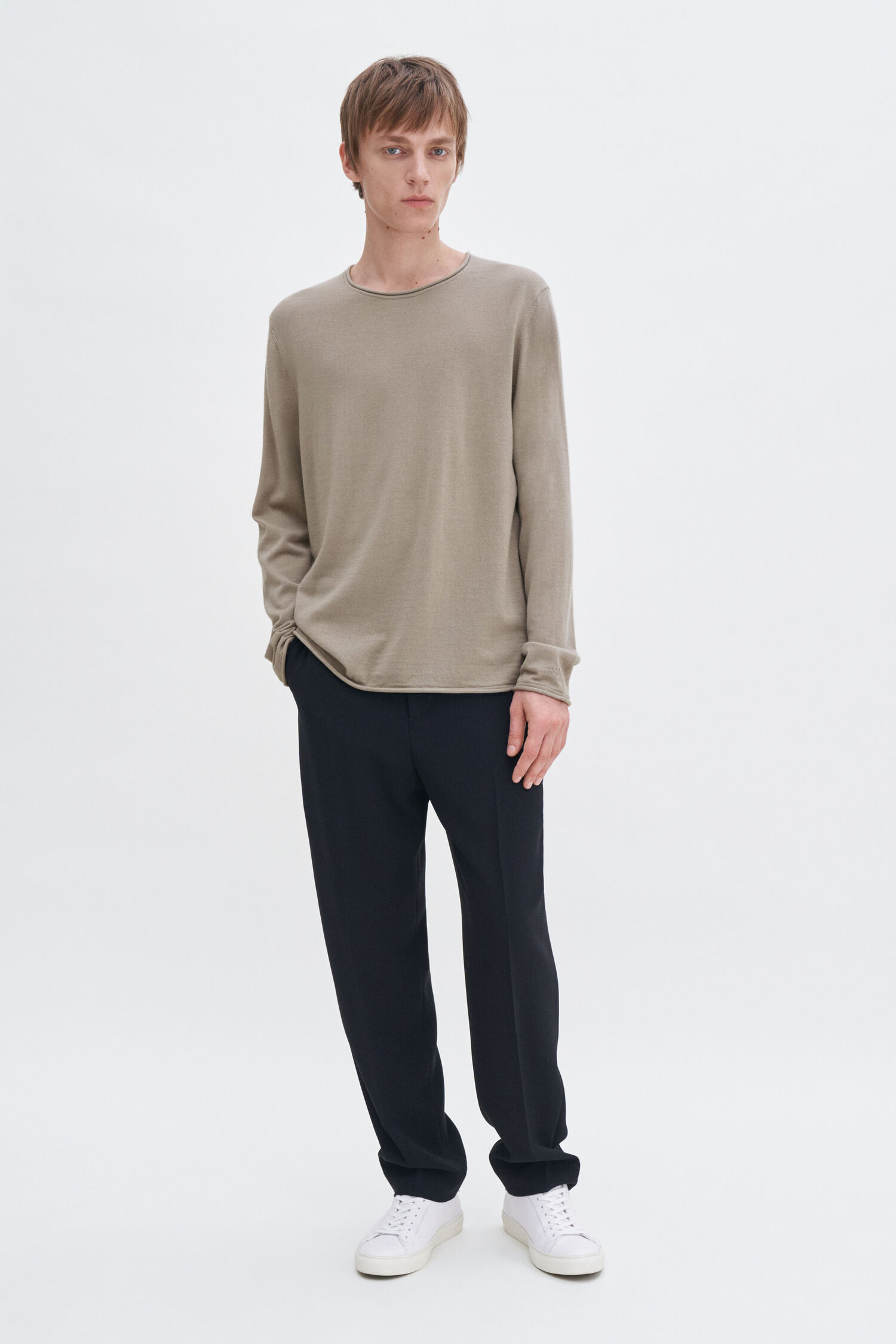 Rolled Edge Knit Sweater