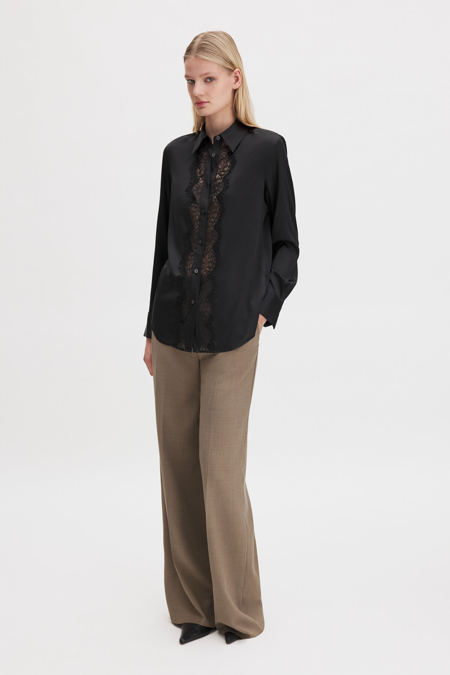 Vertical Lace Detail Shirt