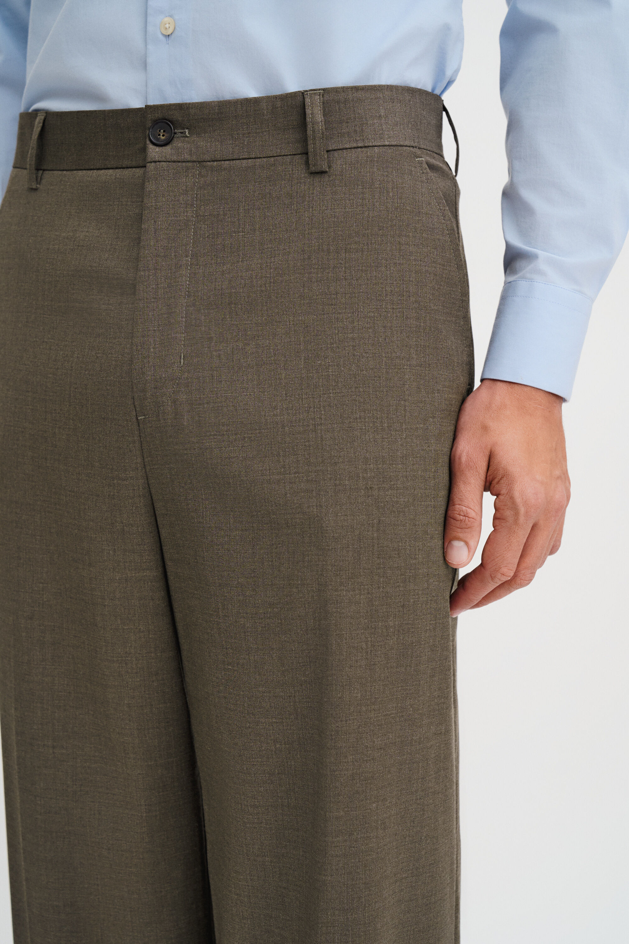 【ブラウン系（23）】DEAN WOOL FATIGUE TROUSER Hector Wool Trousers - Driftwood | FILIPPA K