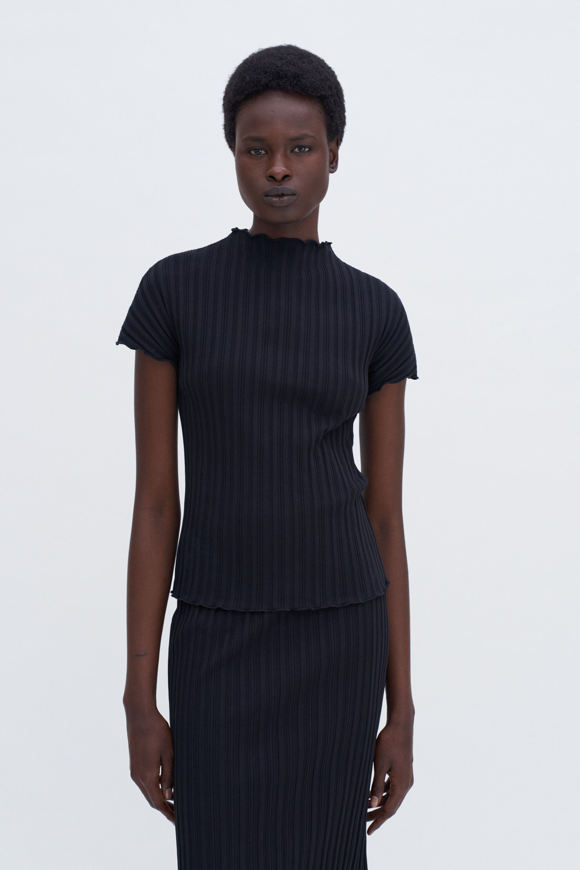 Rib Cap Sleeve Top - Black | Filippa K