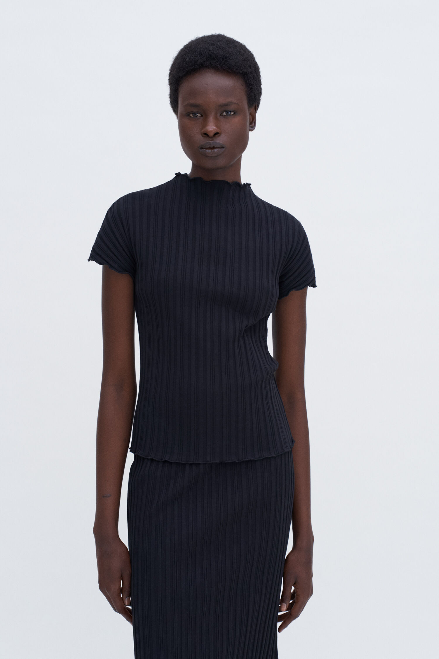 Rib Cap Sleeve Top