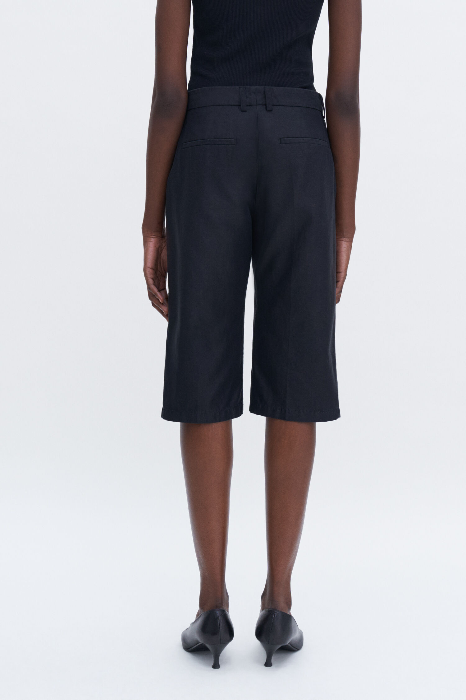 Straight Cotton Linen Shorts