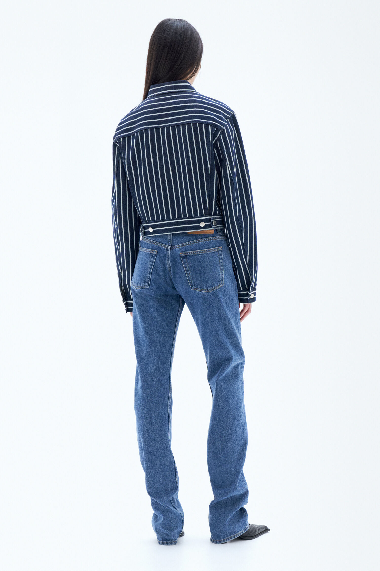 Classic Denim Jacket - Denim Blue/White Stripe | Filippa K Classic Denim Jacket - Denim Blue/White Stripe | Filippa K