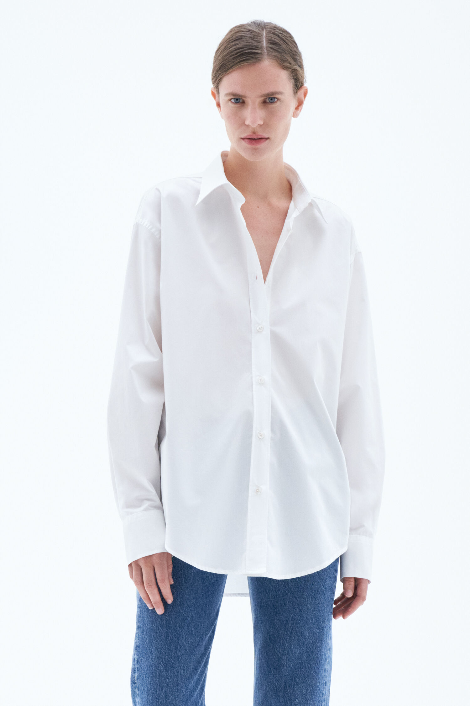 Cotton Poplin Shirt - White