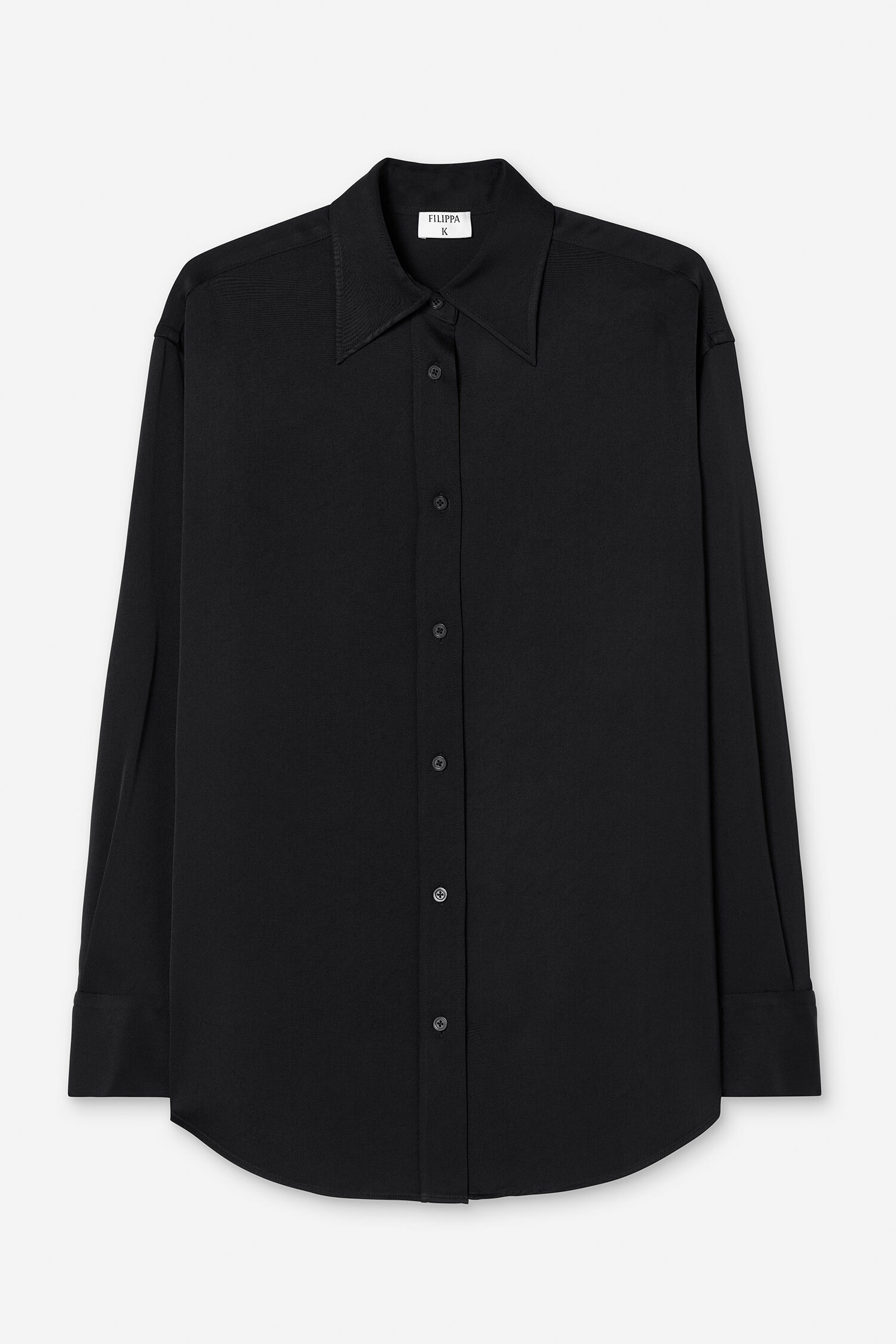 Satin Shirt - Black | FILIPPA K