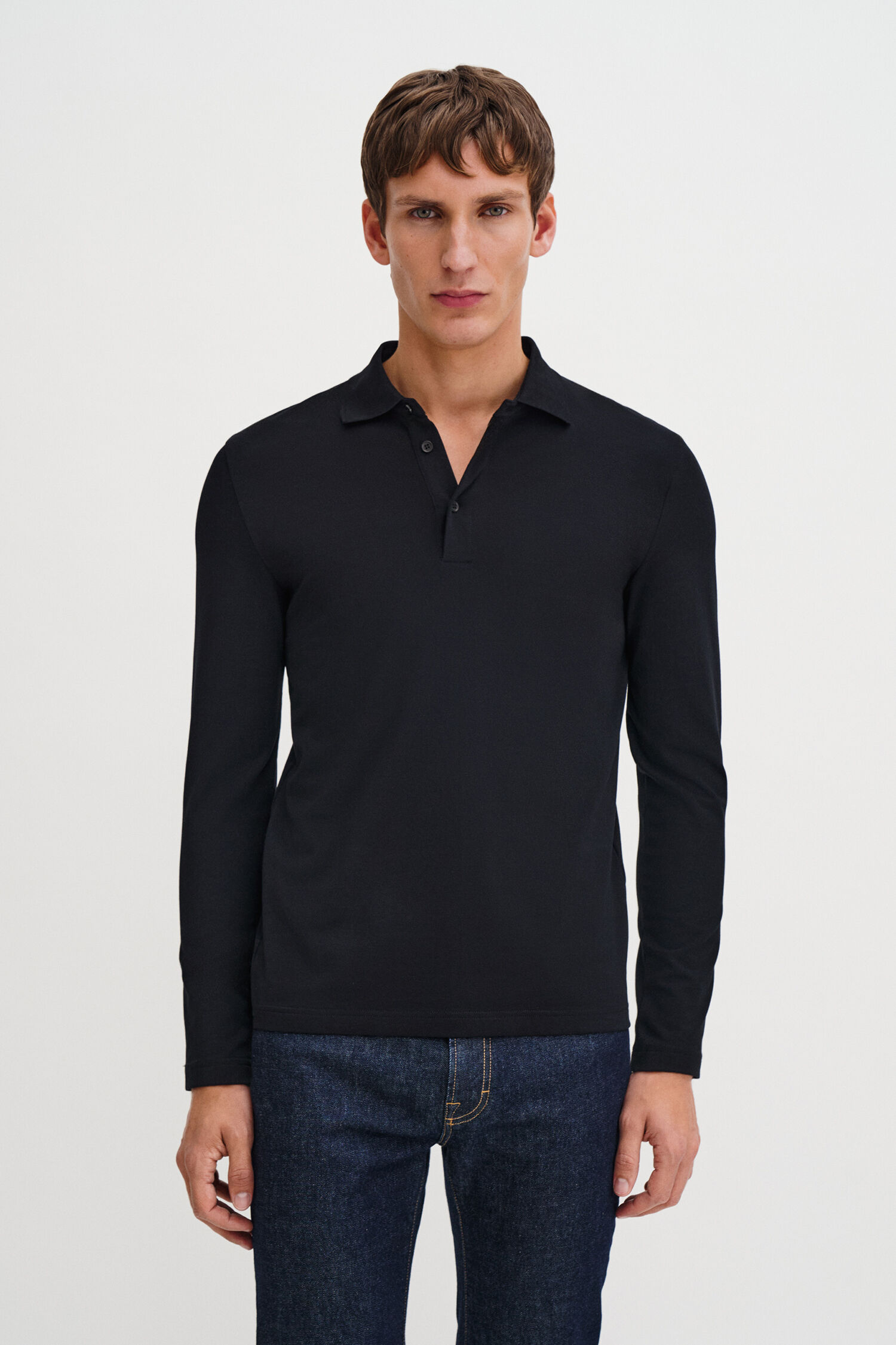 Luke Stretch Polo Shirt - Black | FILIPPA K