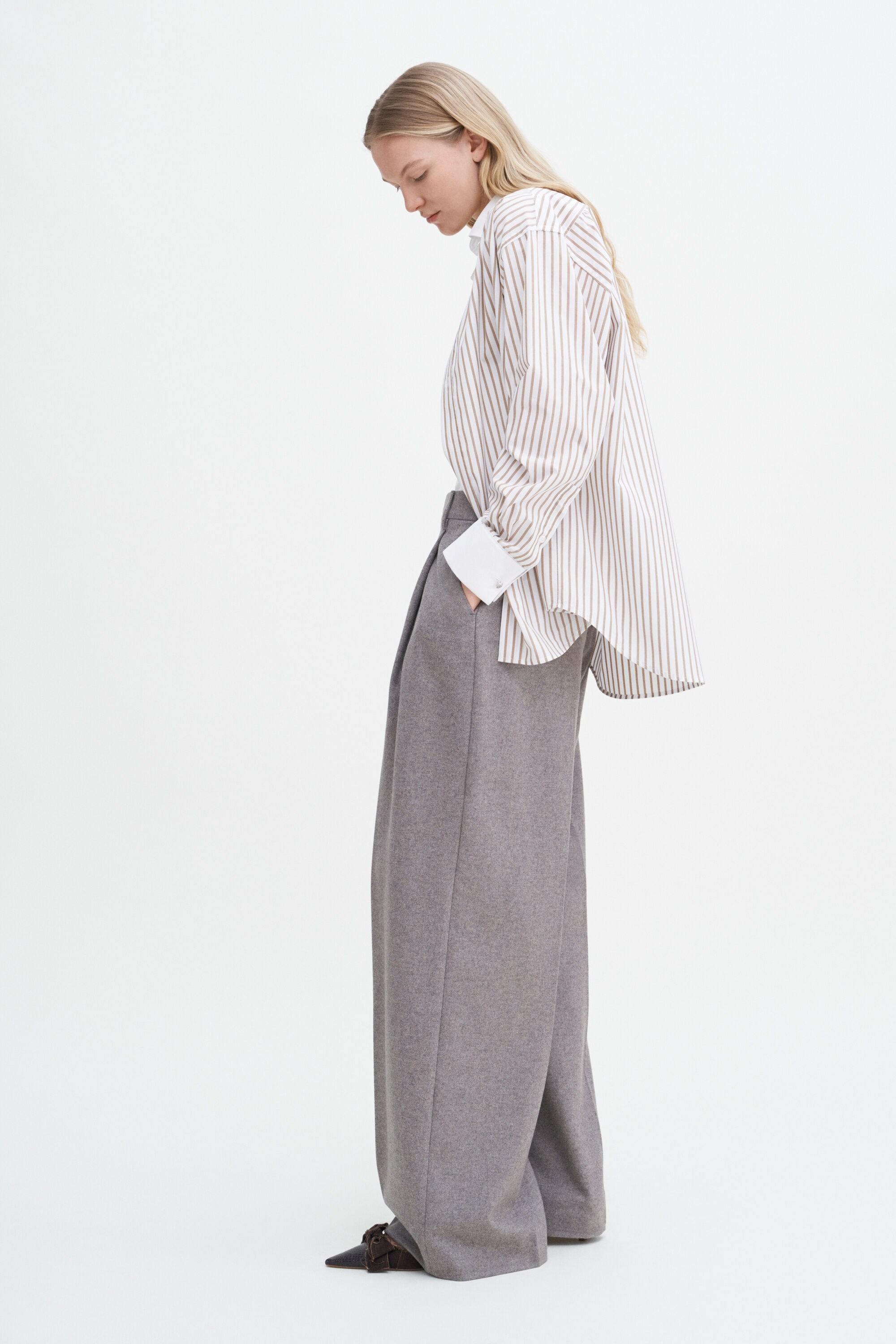 パンツ ULTERIOR STRIPE FLANNEL WIDE TROUSERS アルテリア