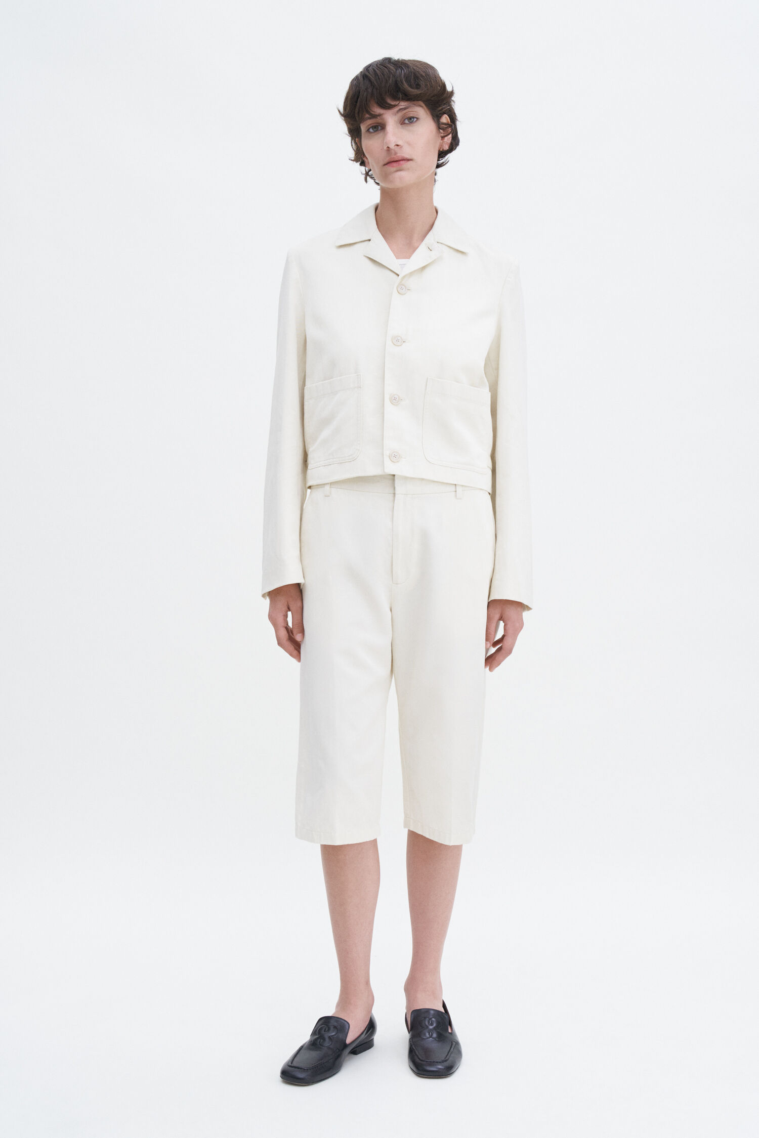 Straight Cotton Linen Shorts