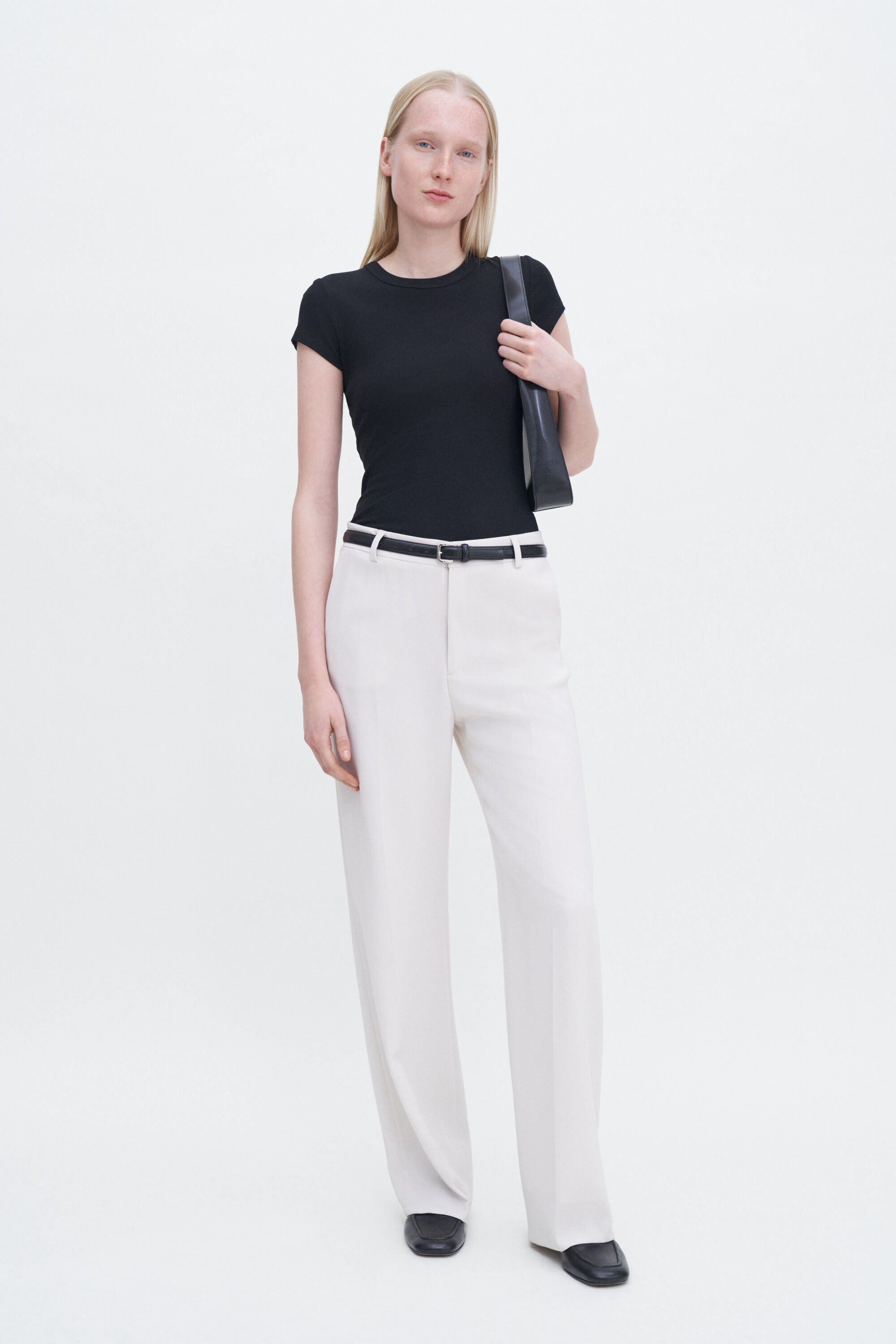 【関税込み】Filippa K ブラック リブTシャツ Fine Rib Tee - Black | FILIPPA K