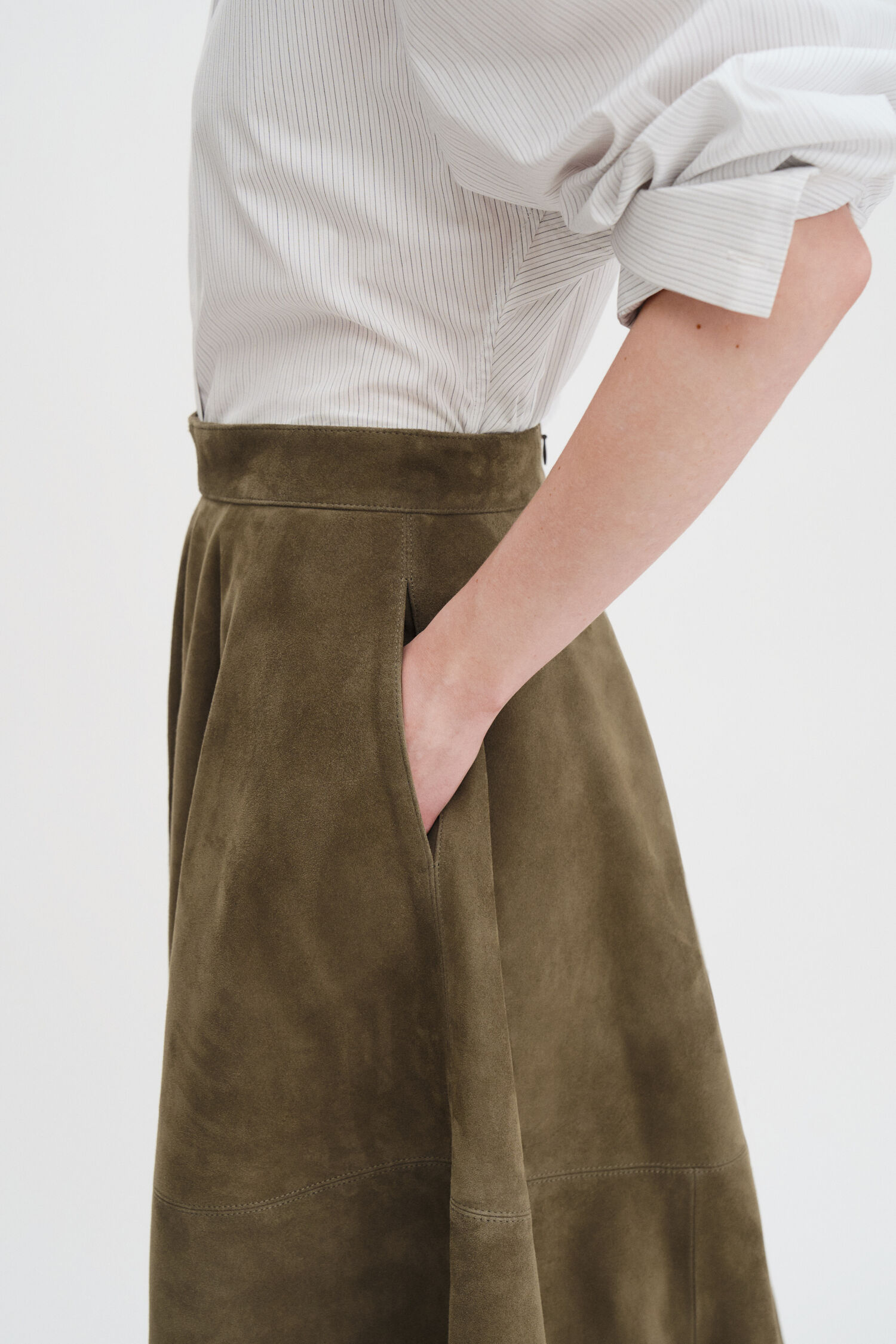 Suede Flared Skirt