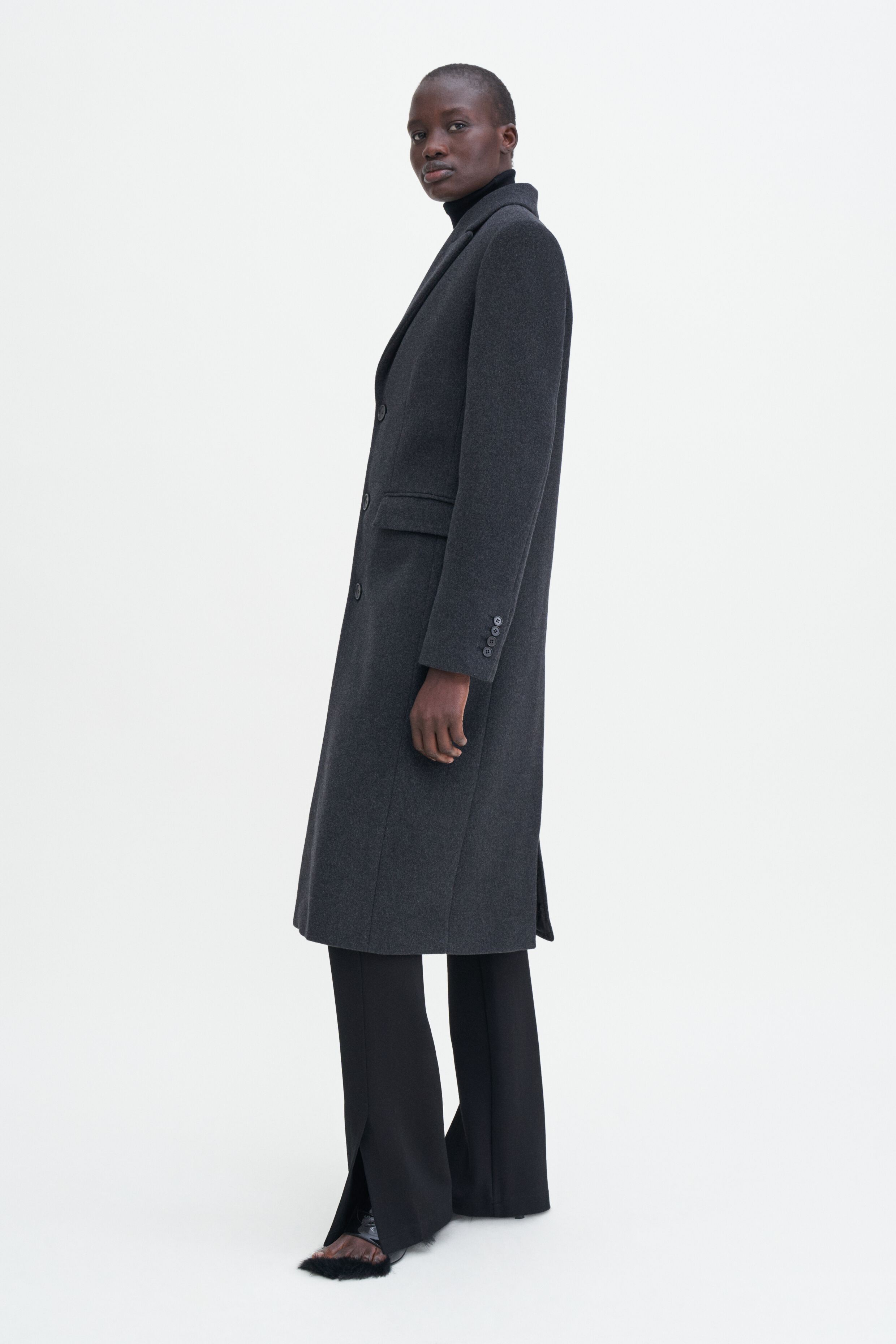 【関税込み】Filippa K グレー 93 スリム ウール コート 93 Slim Wool Coat - Anthracite Melange | Filippa K