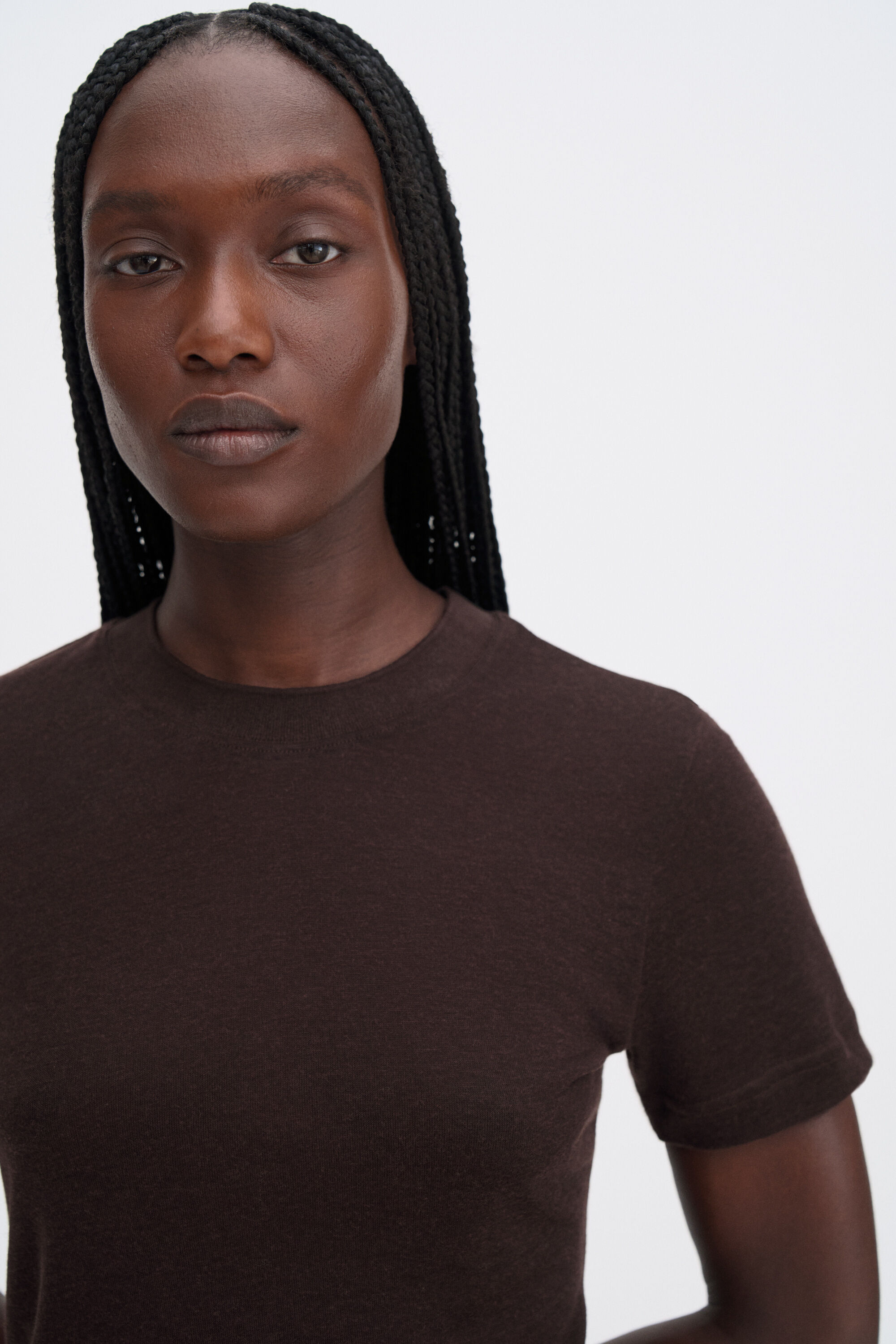 Lyocell Cashmere Tee - Brown | FILIPPA K
