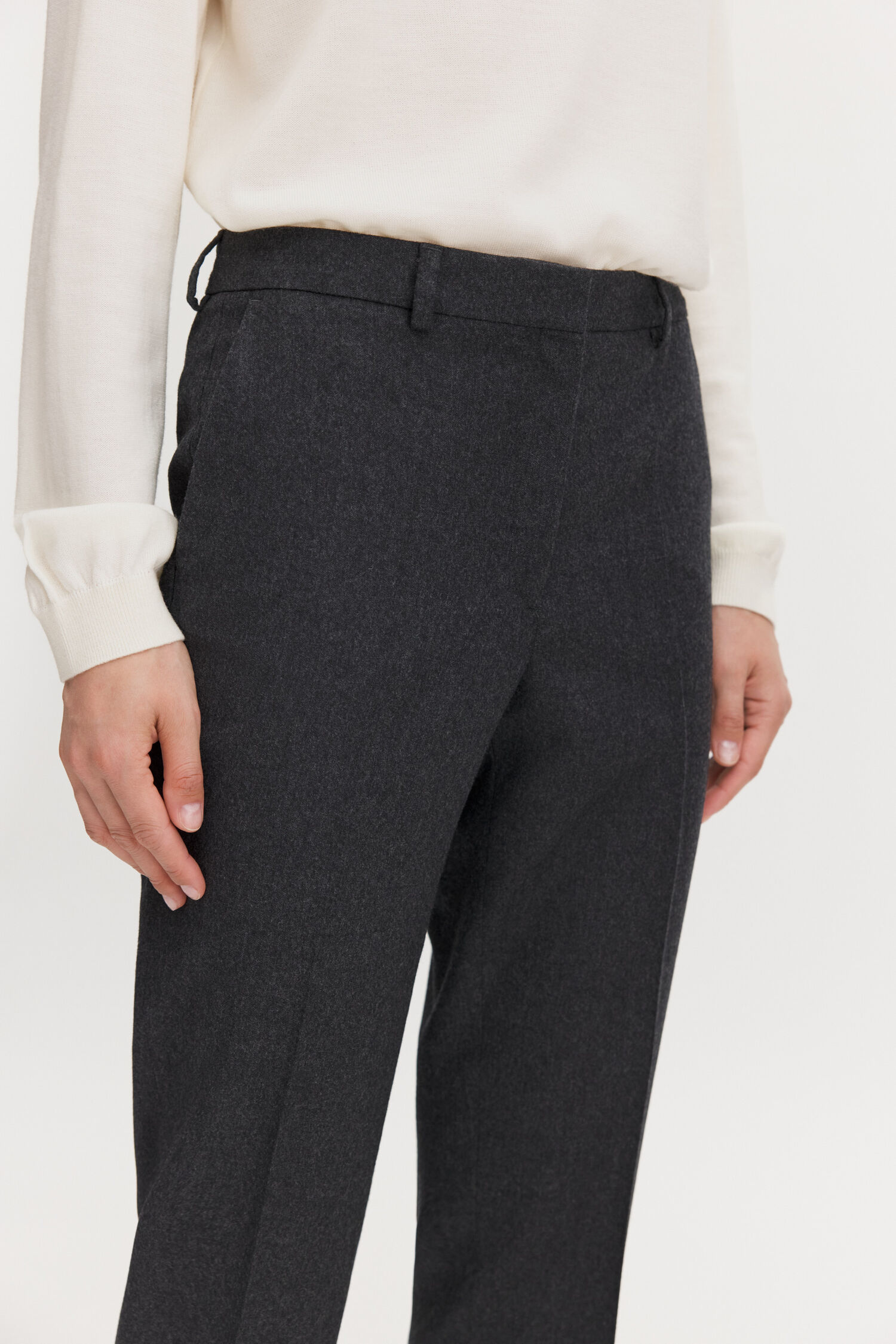 Emma Cropped Flannel Trousers