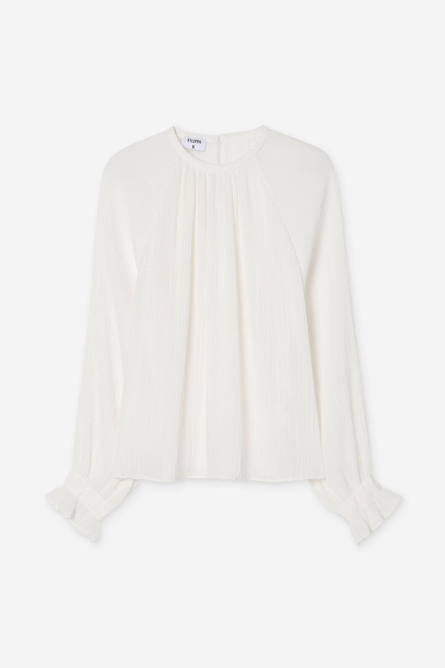 Plissé Raglan Blouse - Off-White | FILIPPA K