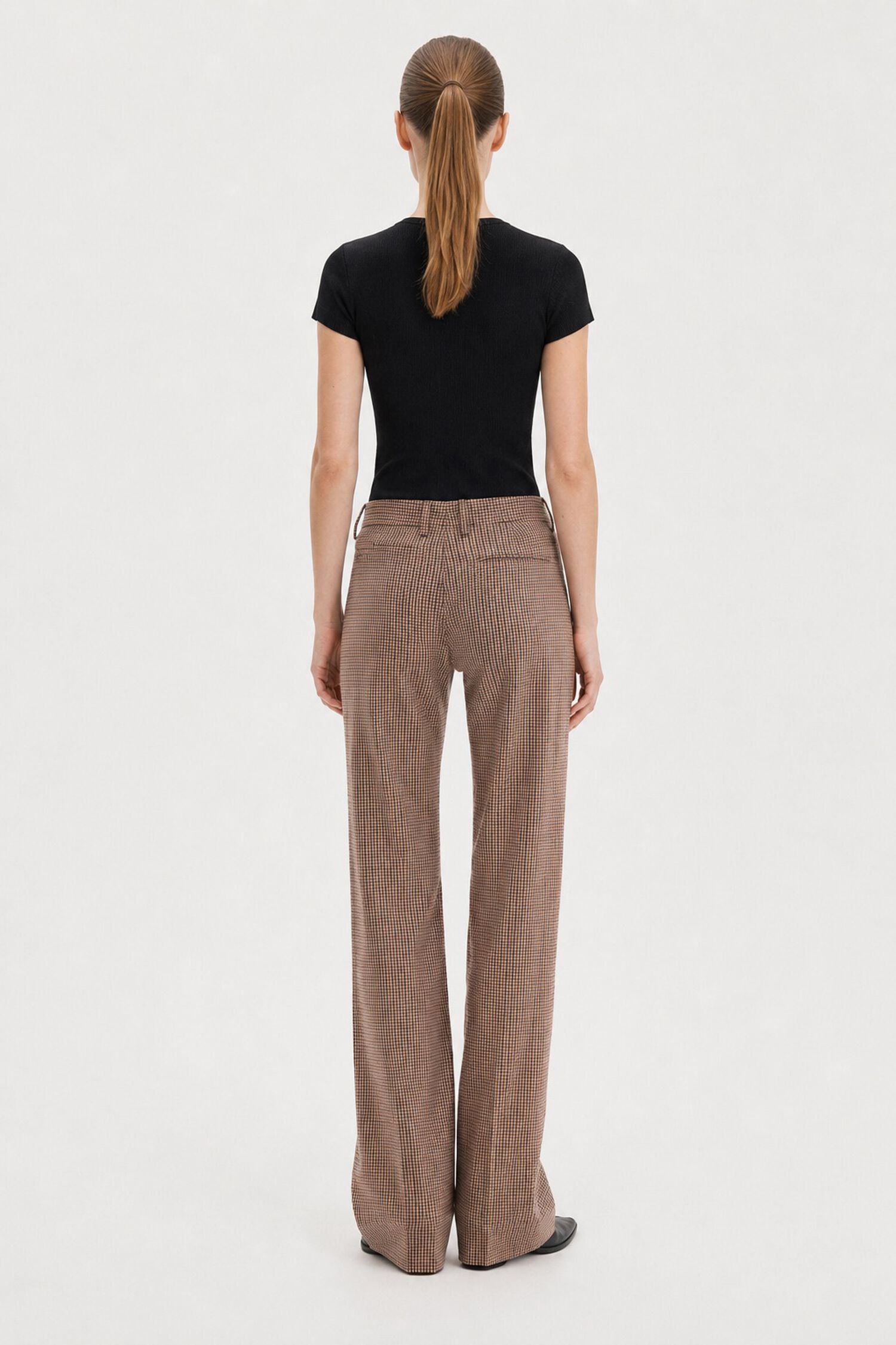 Bootcut Check Trousers
