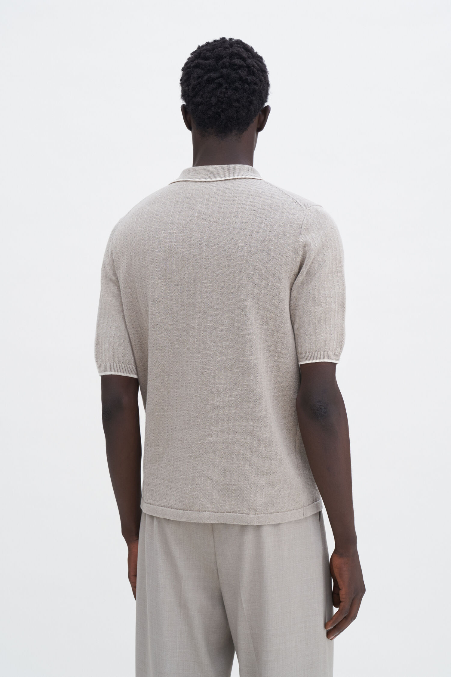 Linen Cotton Knit Polo