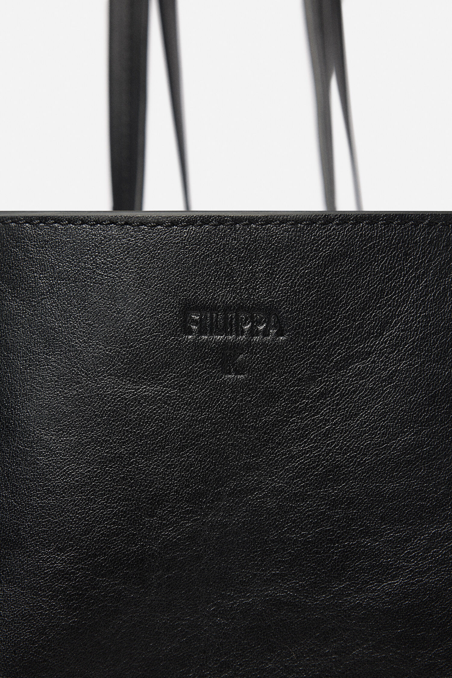 Leather Cut Out Tote Bag - Black | FILIPPA K