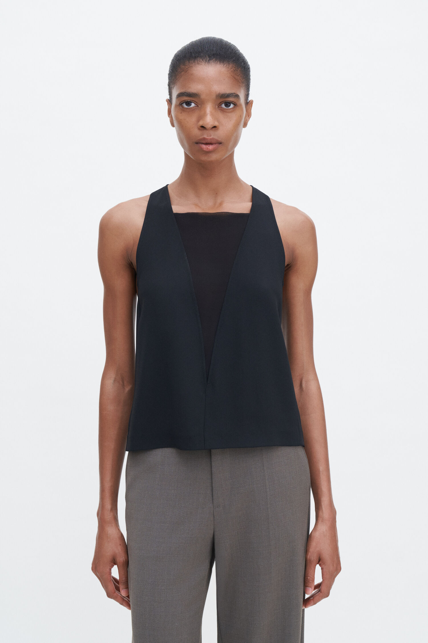 Contrast V-Neck Tank
