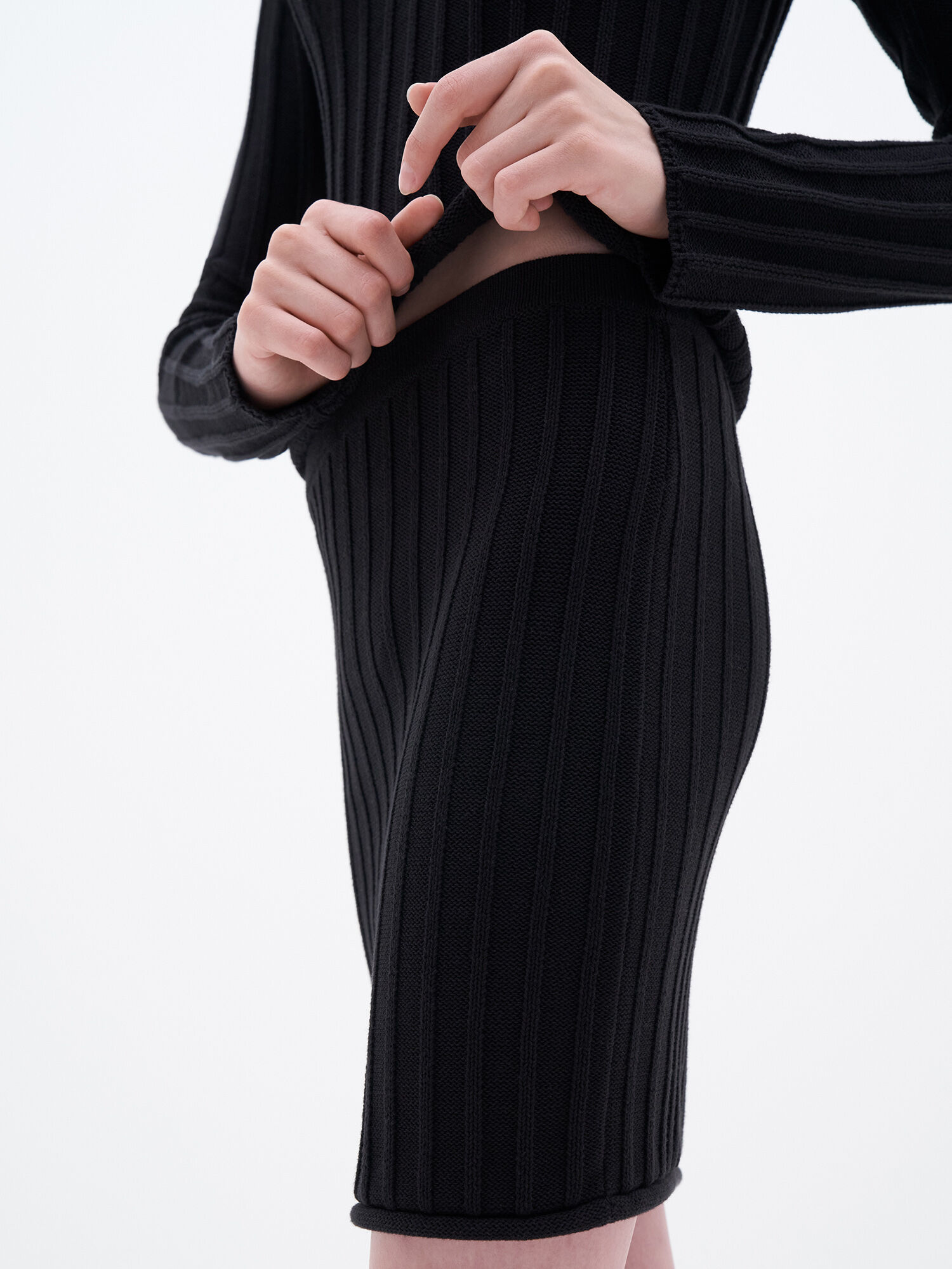 Cotton Rib Knit Skirt