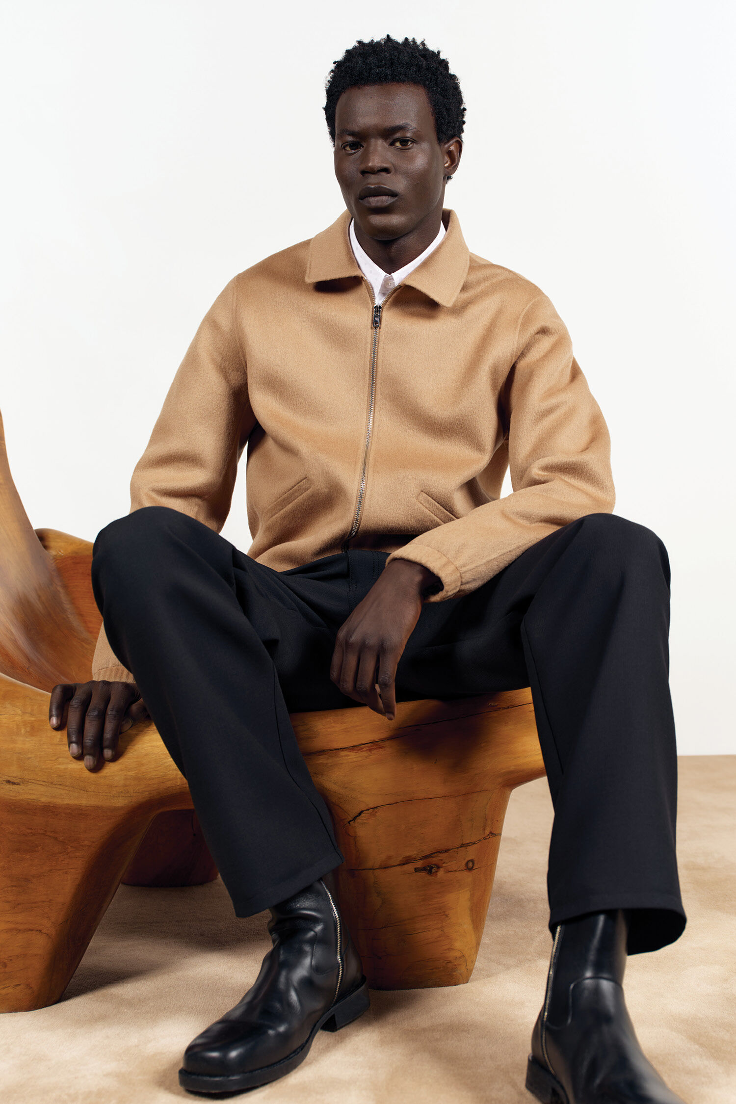 Darcey Wool Trousers - Sage Melange | Filippa K