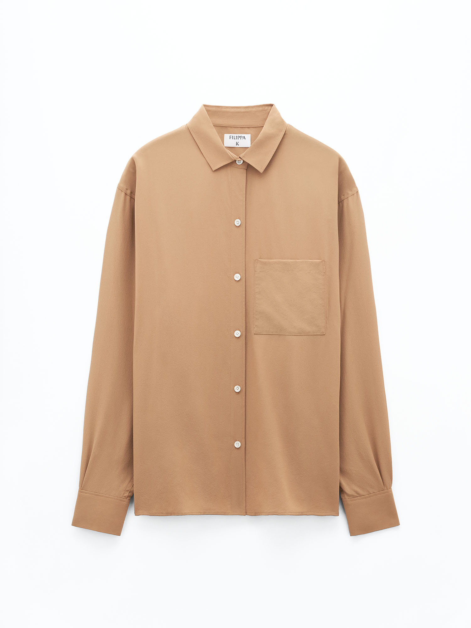 Shop Filippa K Silk Shirt In Brown