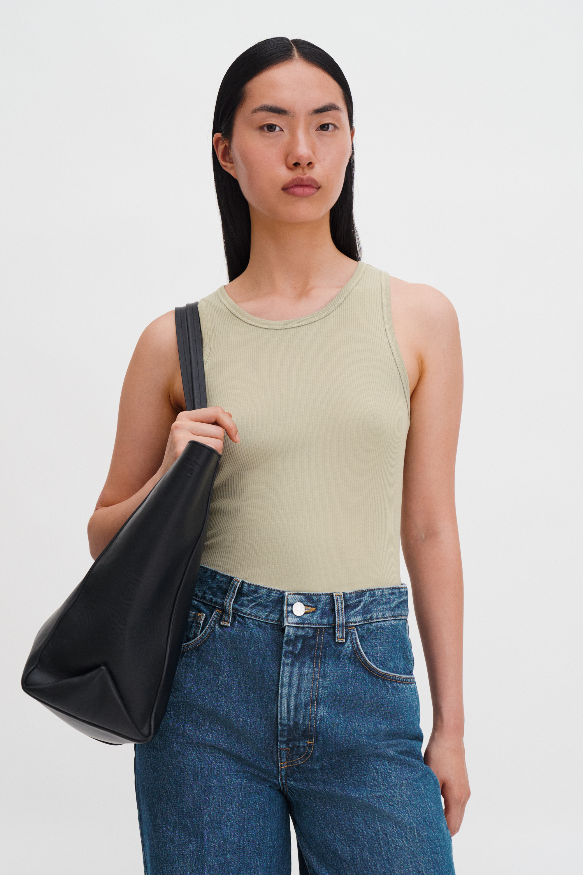 Filippa K Fine Rib Tank In Green