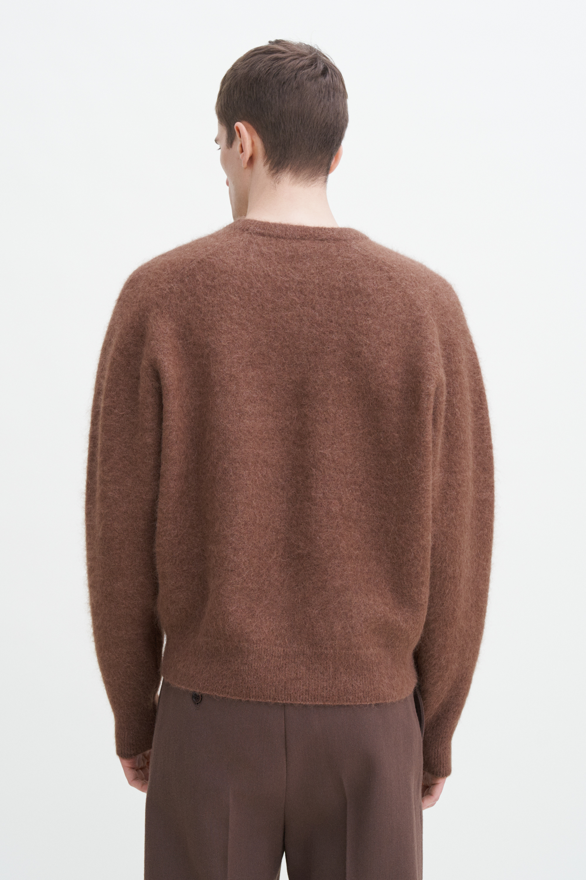 Filippa K Fluffy Hammer Sleeve Sweater In Brown