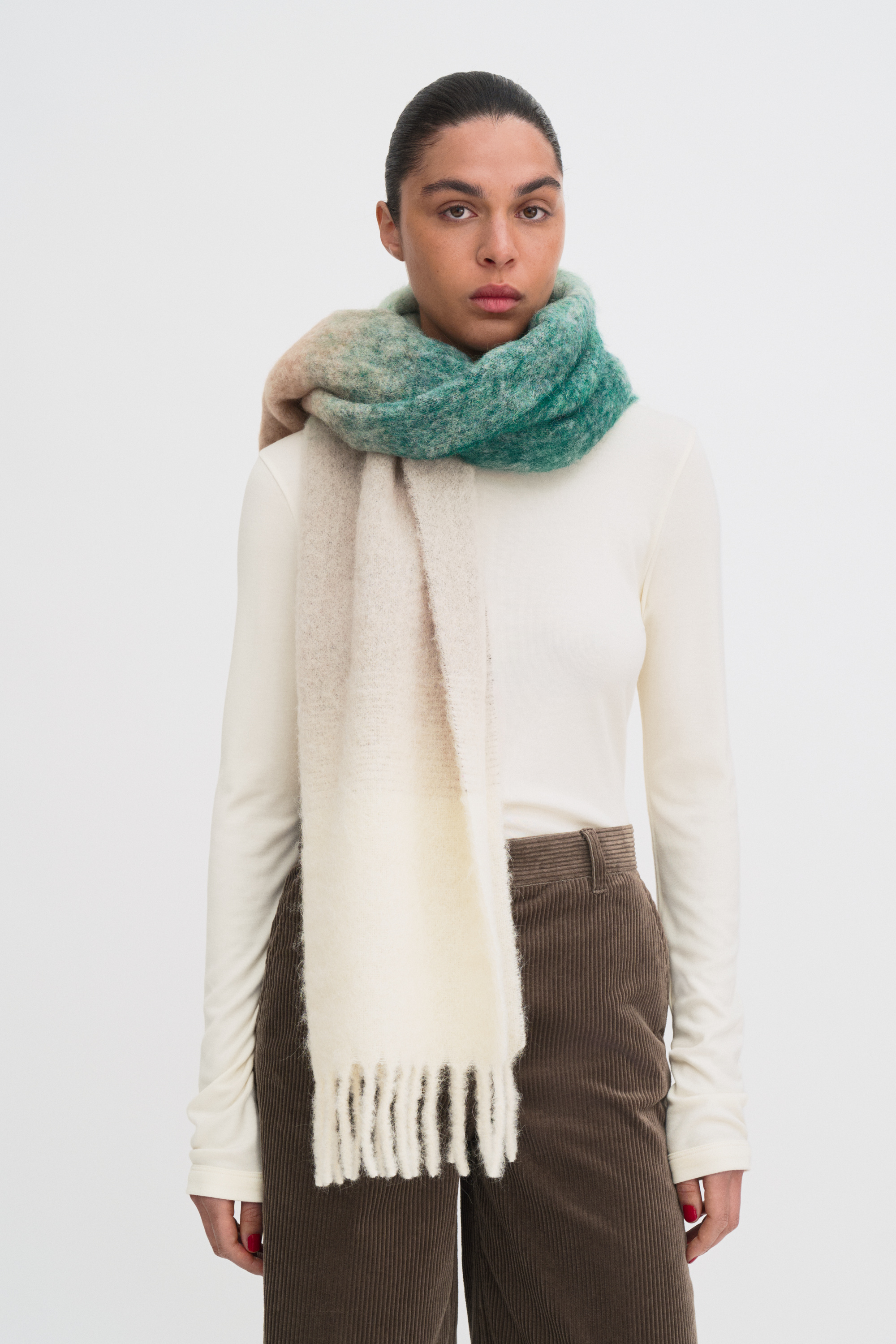 Filippa K Degradé Alpaca Mohair Scarf In Green