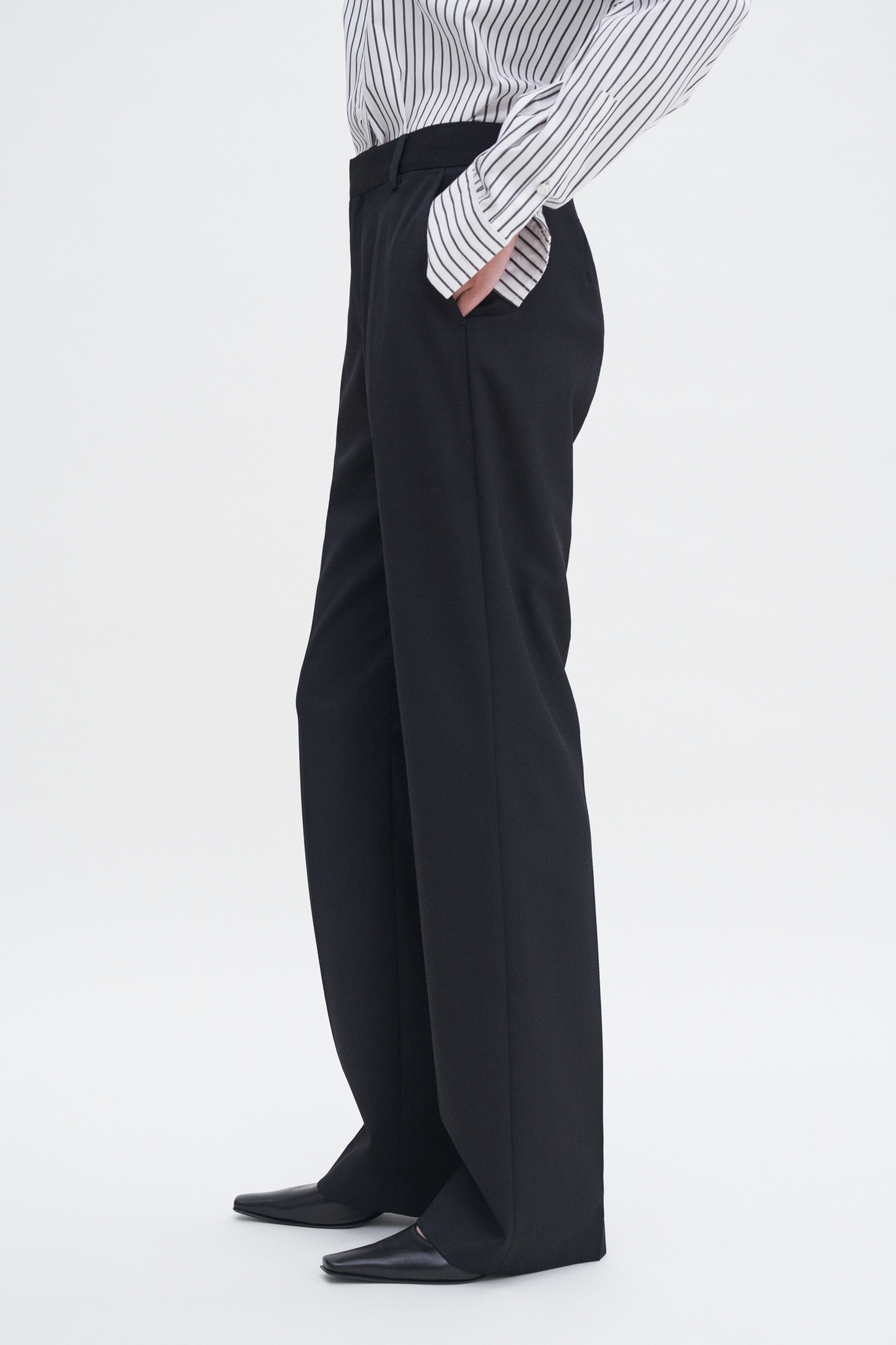 Filippa K High Waist Bootcut Trousers In Black