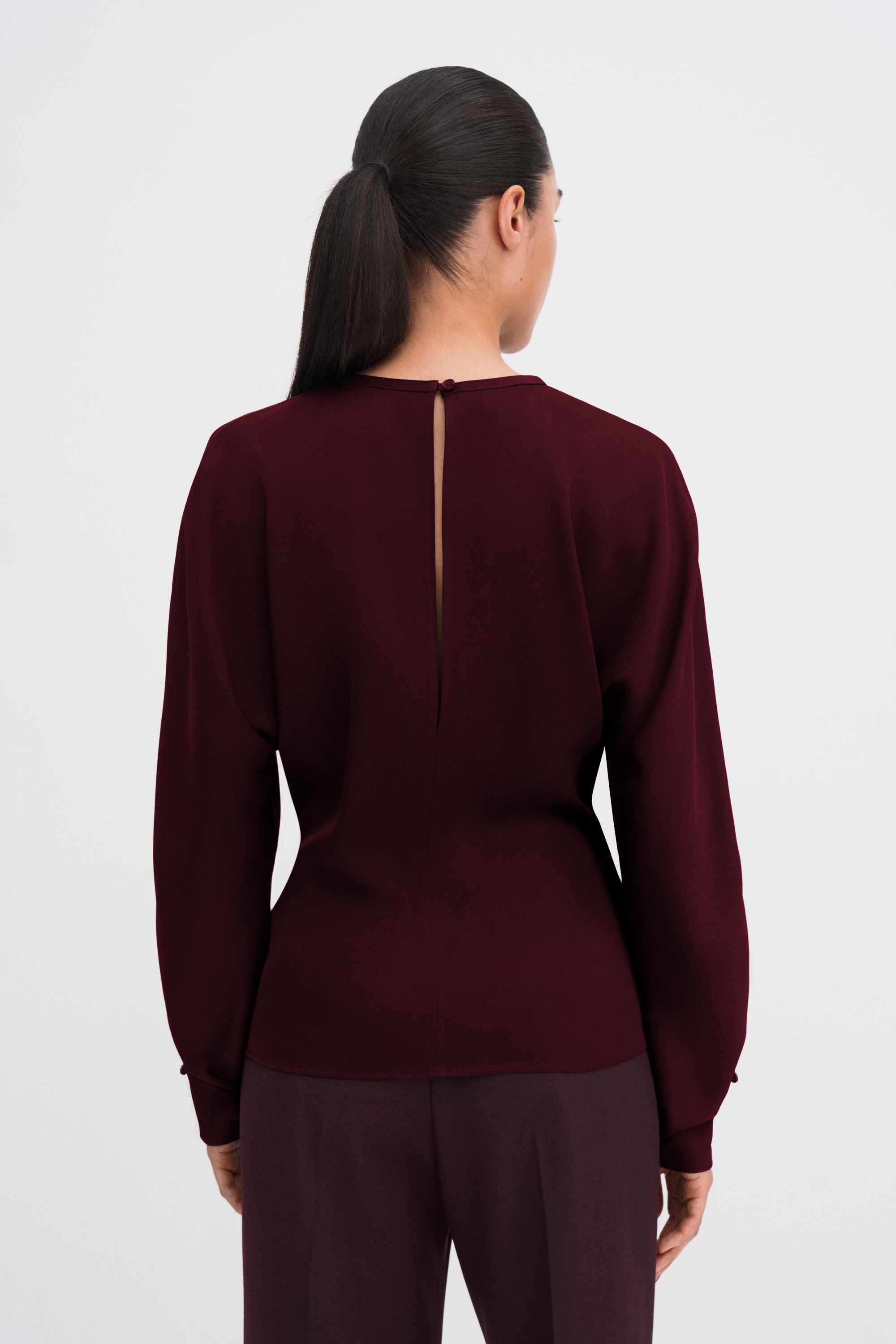 Filippa K Batwing Top In Burgundy