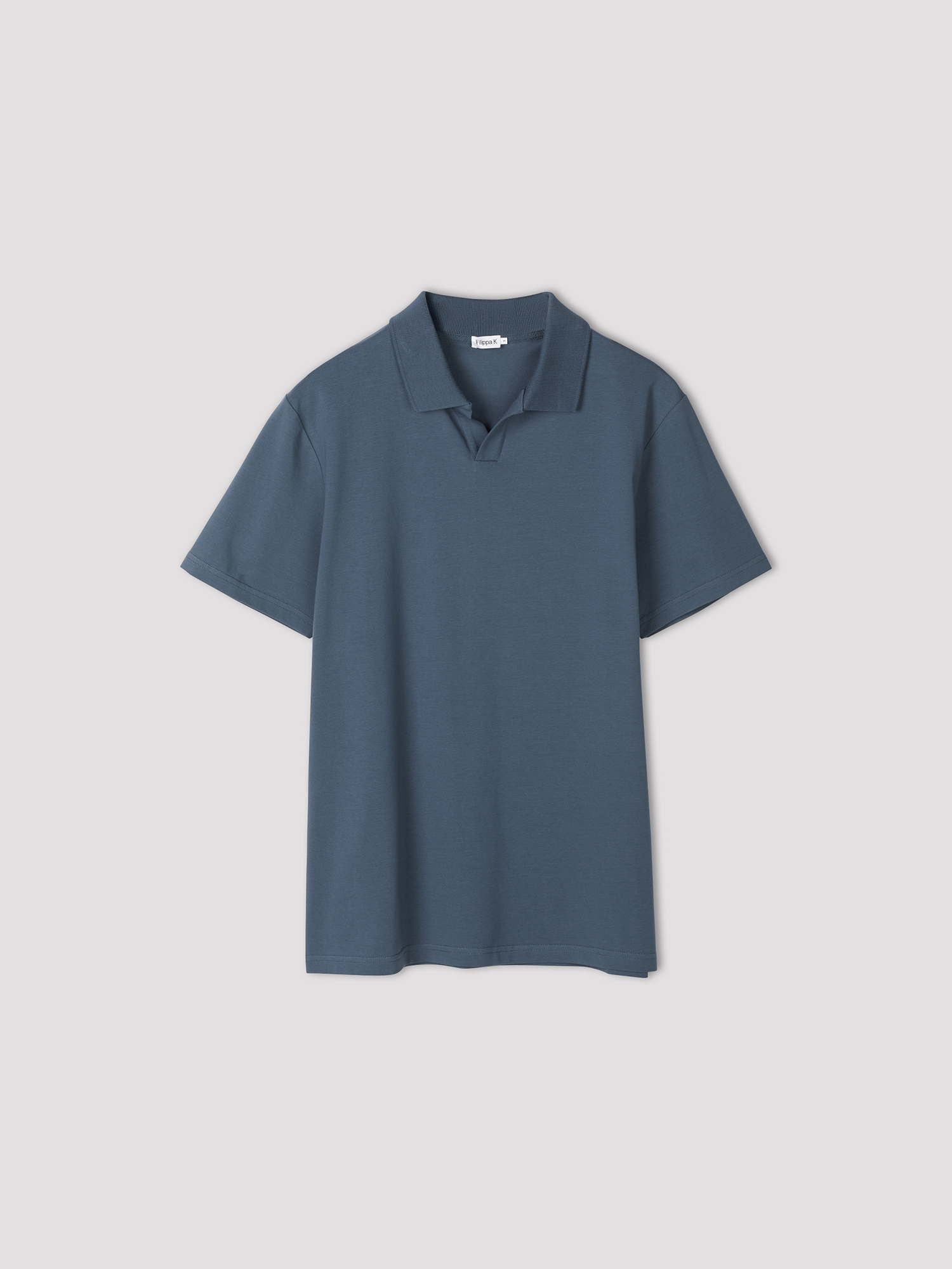 Shop Filippa K Lycra Polo T-shirt In Blue Grey