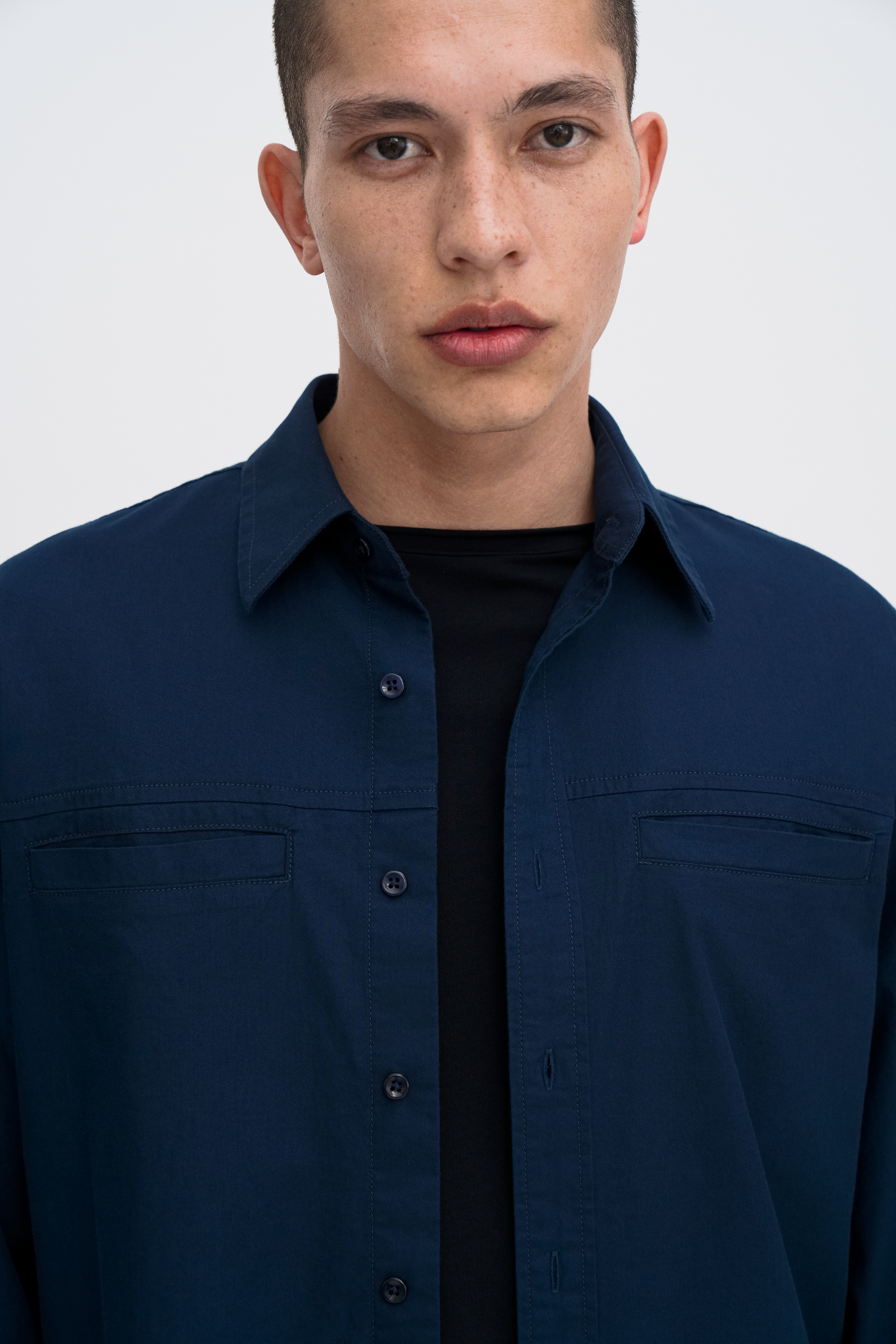 Filippa K Welt Pocket Shirt In Blue