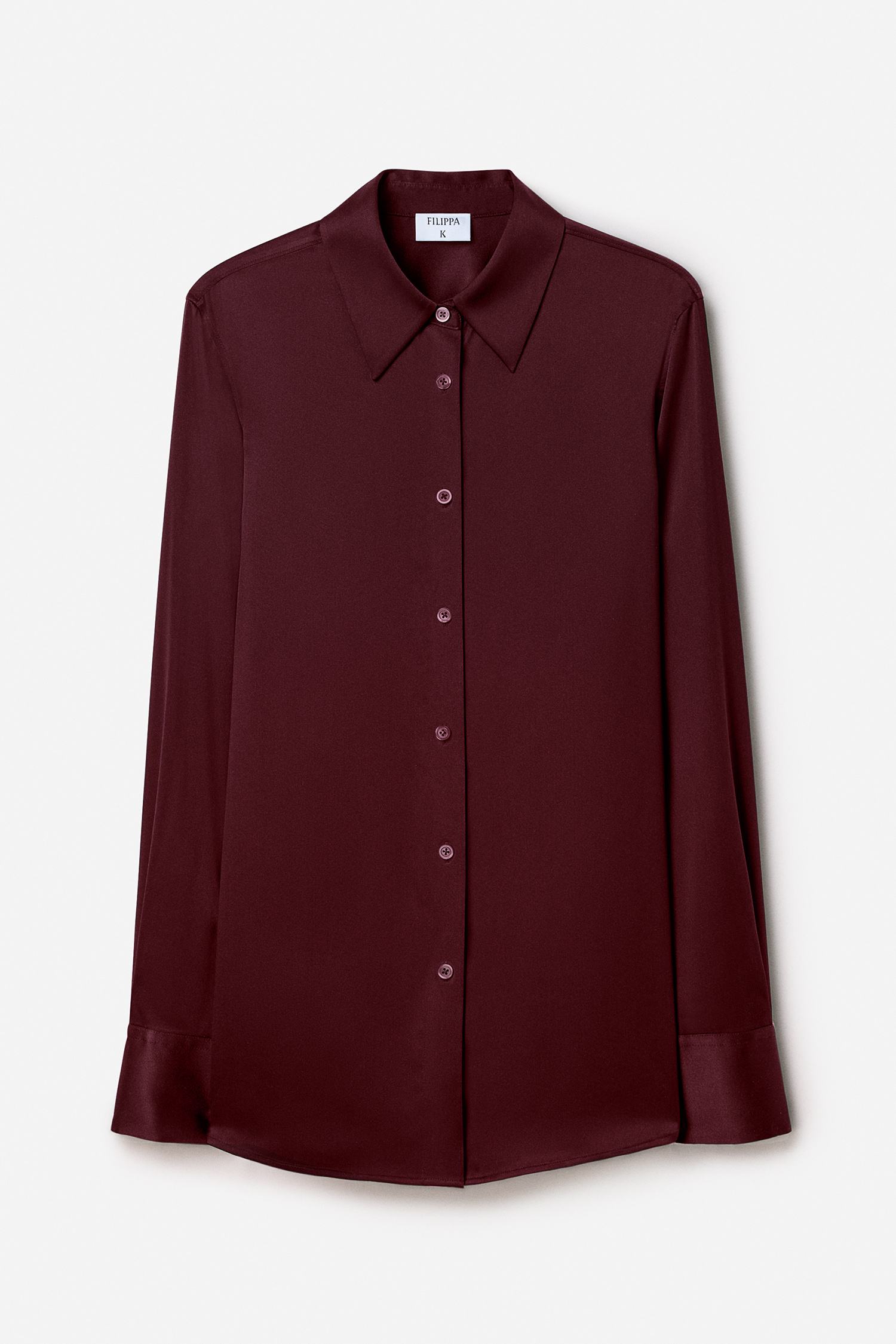 Filippa K Silk Shirt In Burgundy