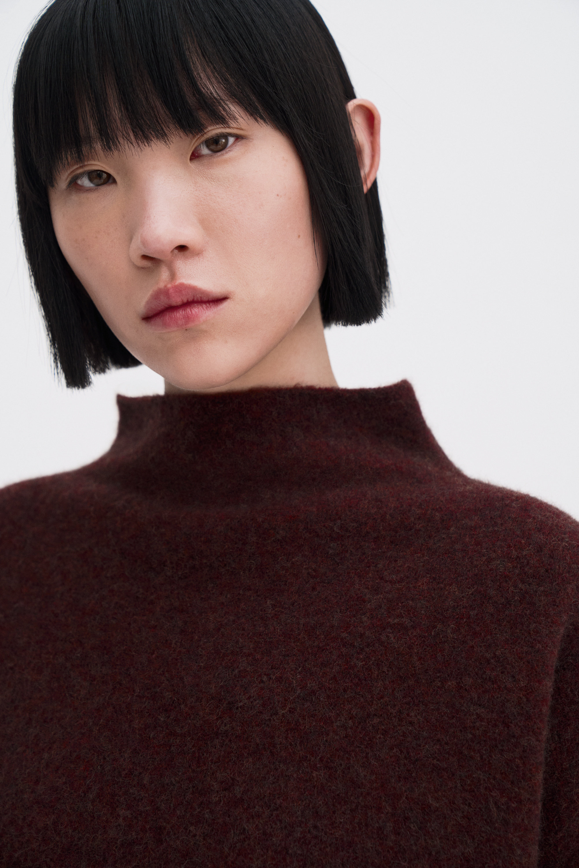 Filippa K Mika Yak Funnelneck Sweater In Burgundy