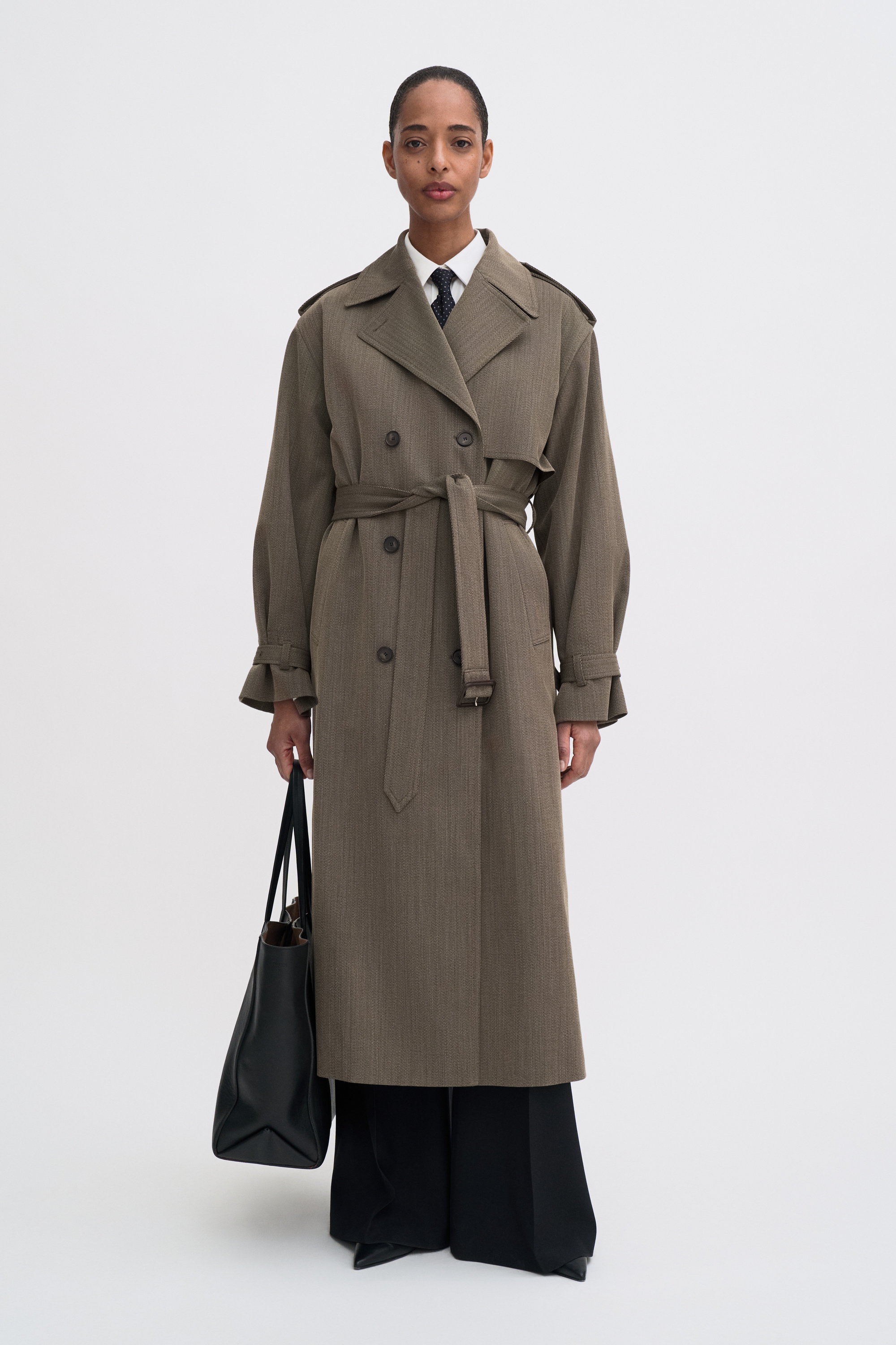 Filippa K Julia Oversized Trench Coat In Brown