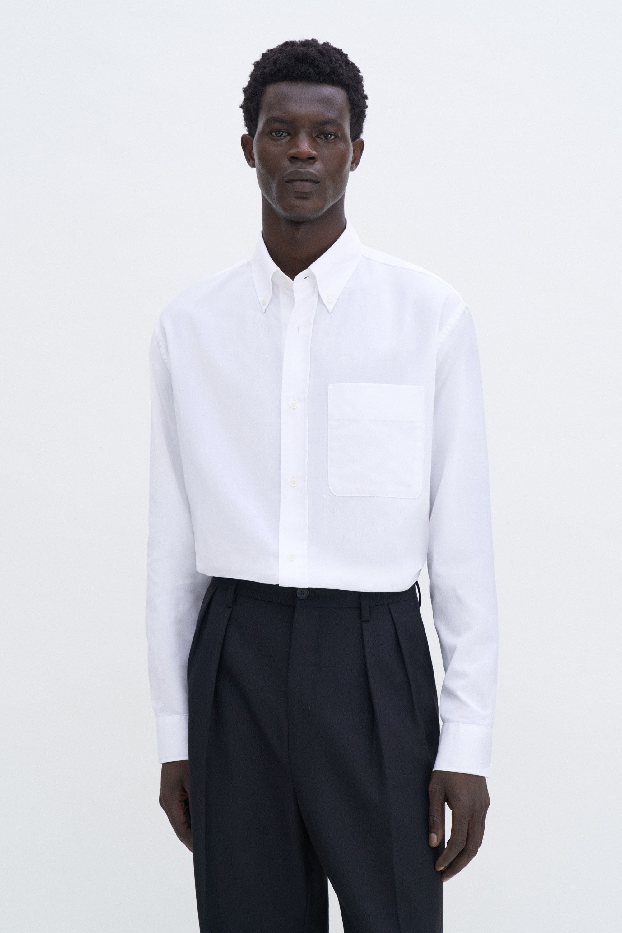 Filippa K Relaxed Oxford Cotton Shirt In White